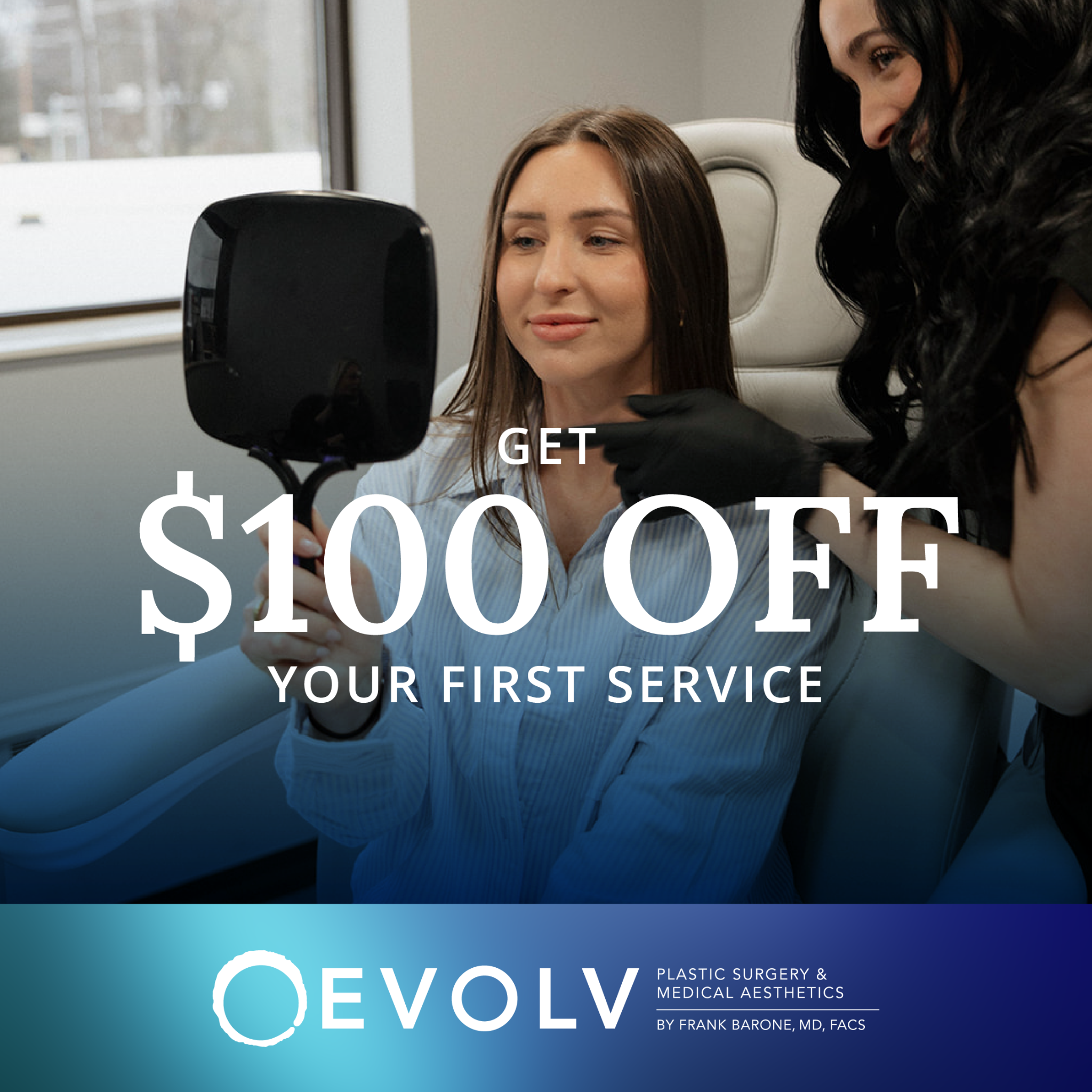 EVOLV Plastic Surgery & Medical Aesthetics Facebook ad: hi, we’re EVOLV