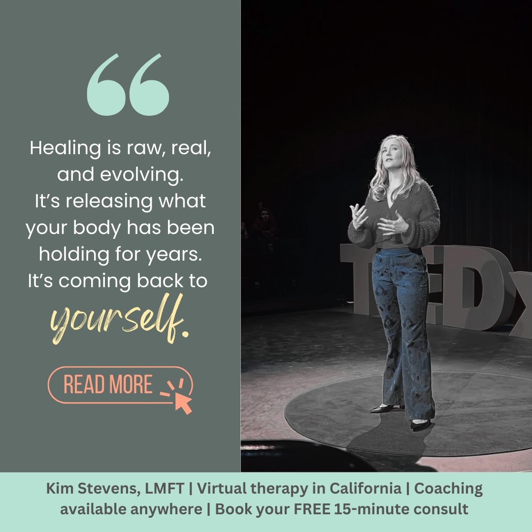 Kim Stevens Facebook ad: Therapy That Sees All of You-Mind, Body, Spirit