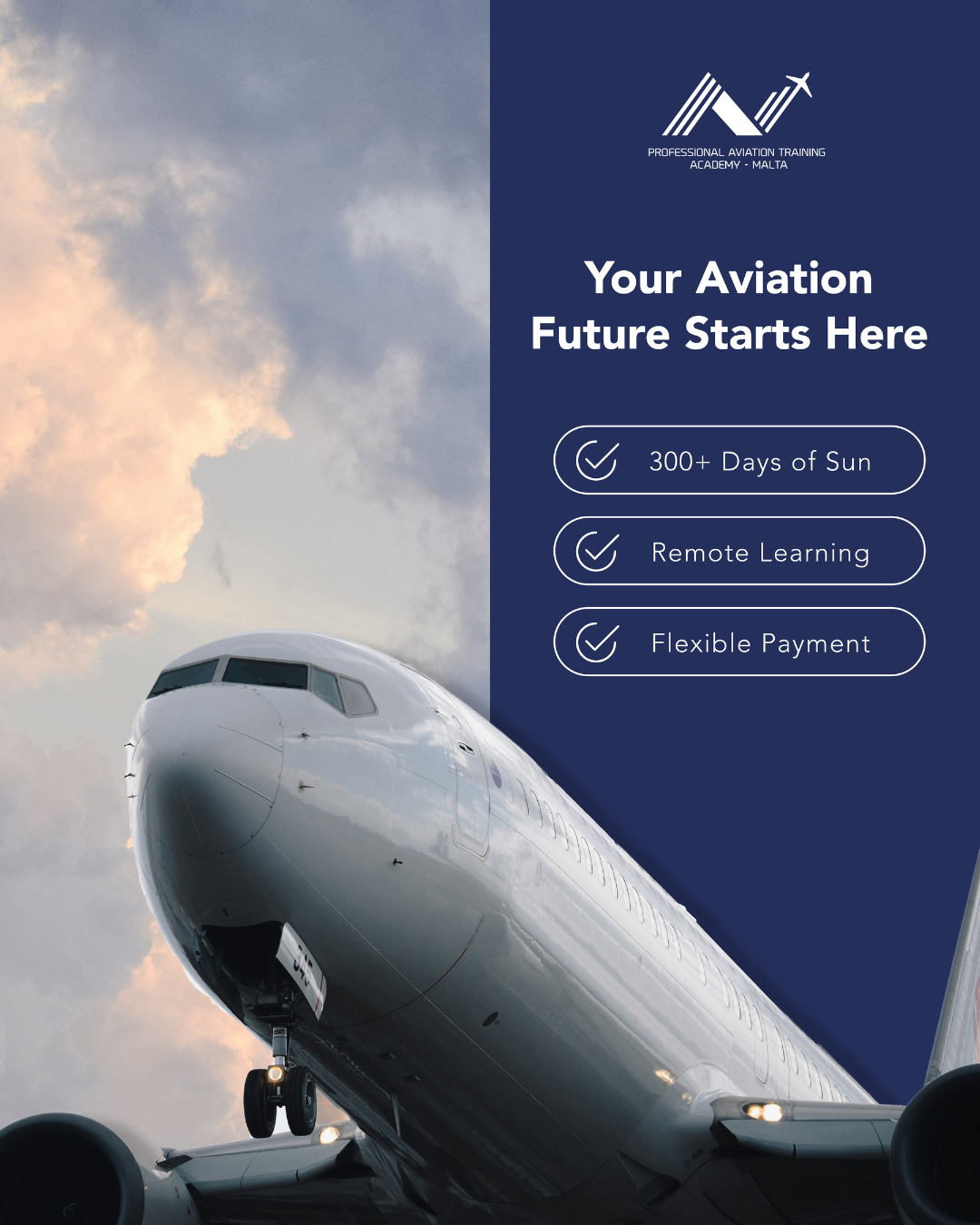 Professional Aviation Training Academy - Malta / MSoF Facebook ad: Online PPL from €12,210