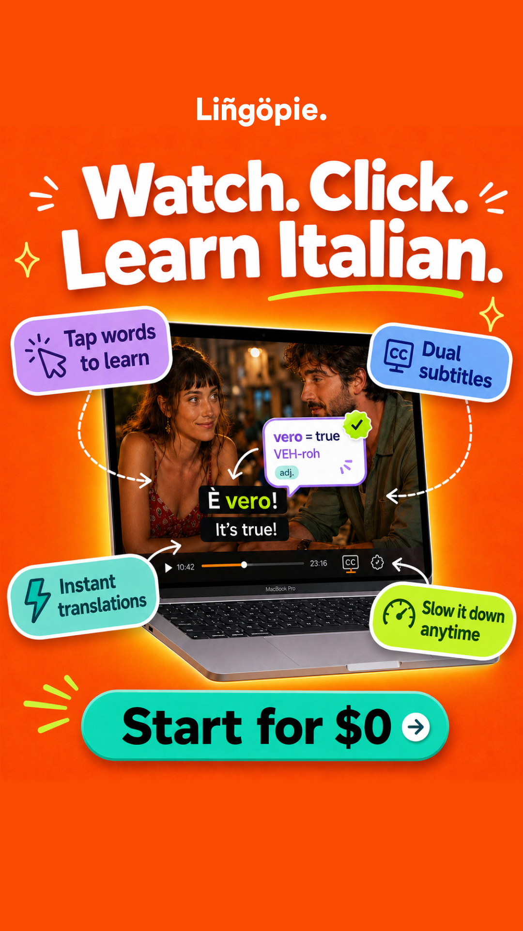 Lingopie Facebook ad from Jun 22, 2026