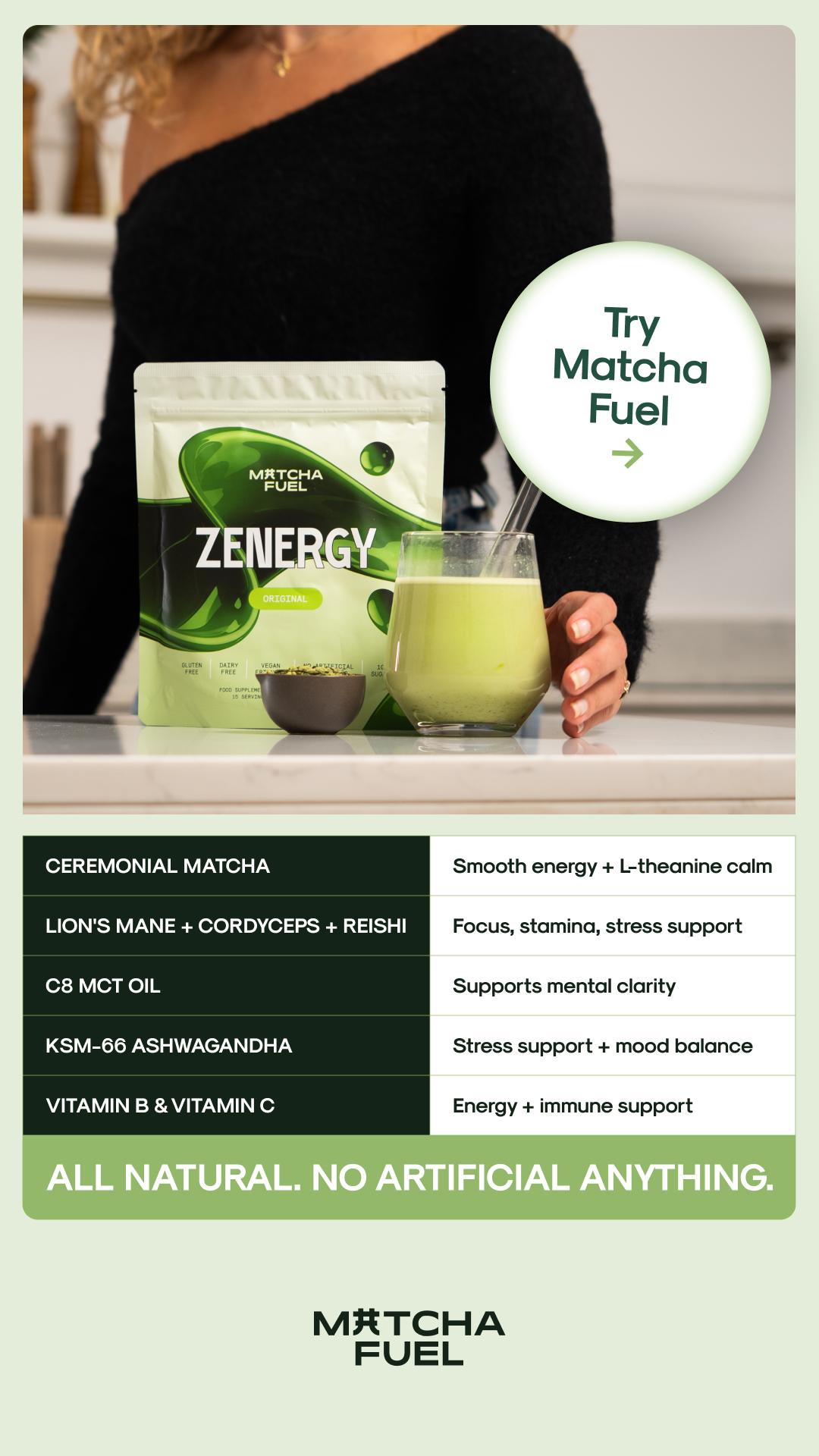 Matcha Fuel Facebook ad