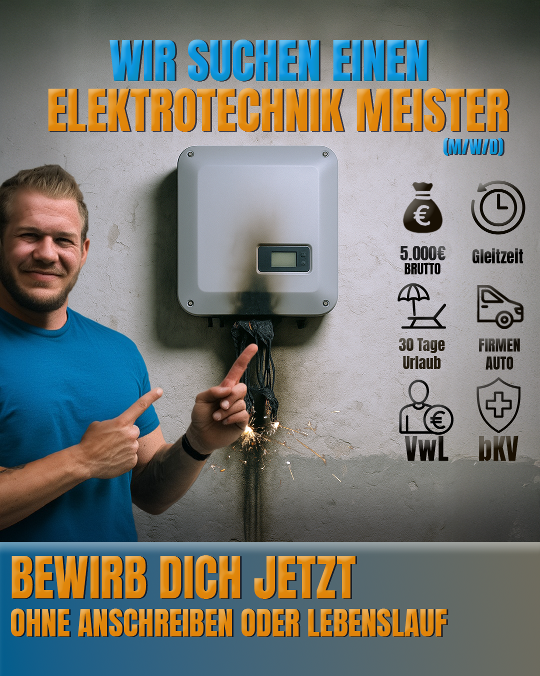 Enermonta Photovoltaik Facebook ad: Elektrotechnik Meister (m/w/d) gesucht
