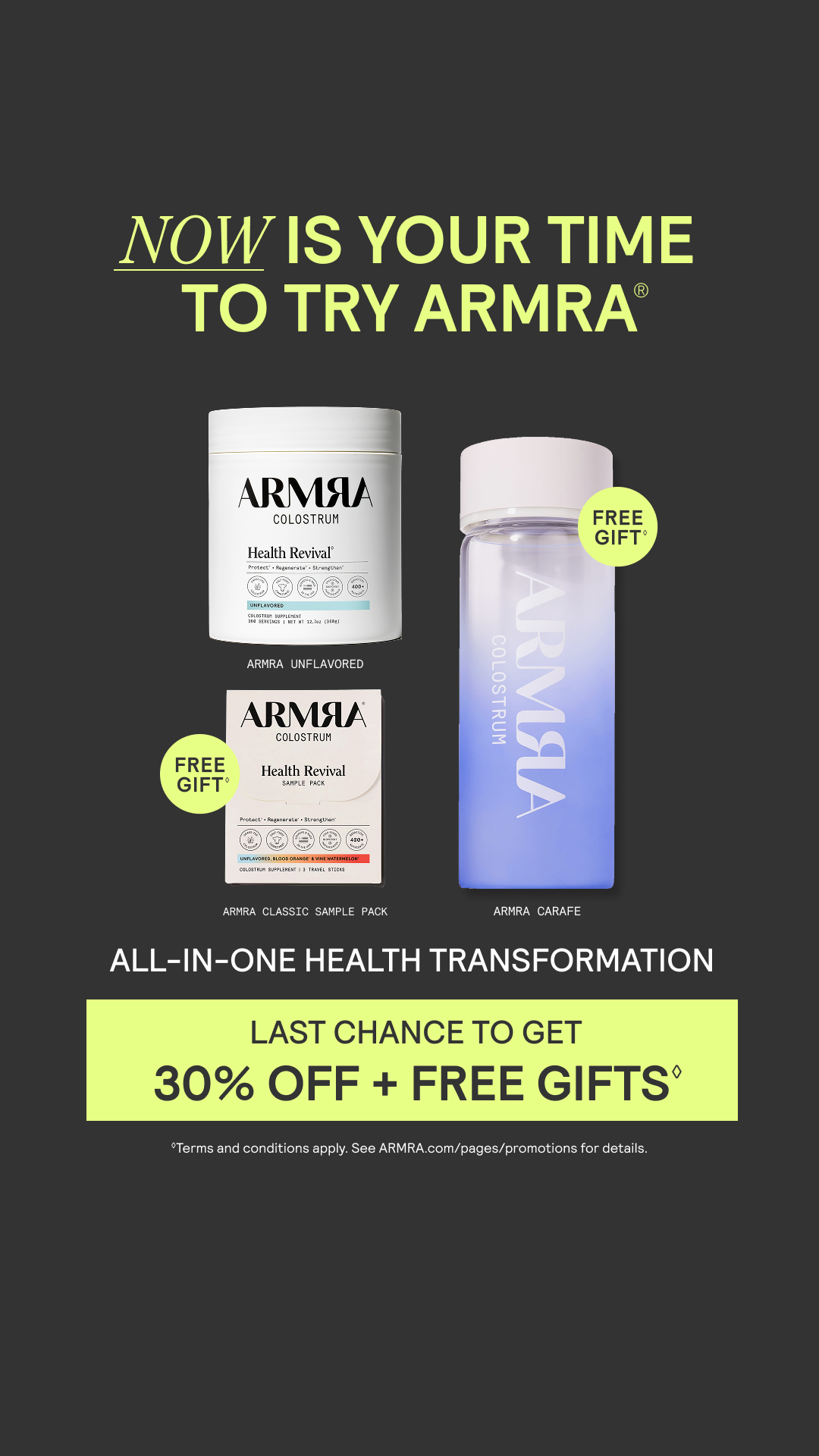 ARMRA Facebook ad