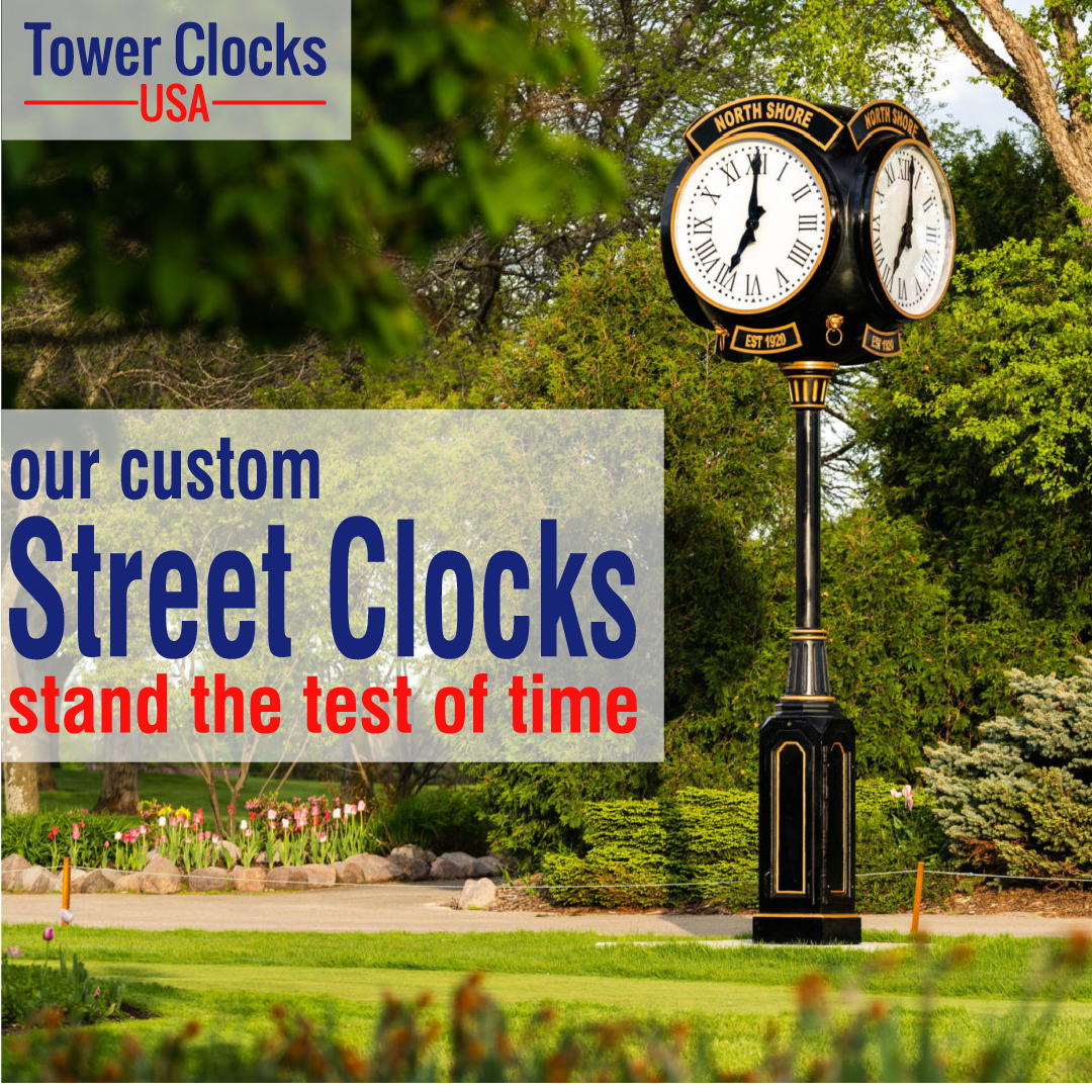 Tower Clocks USA Facebook ad: Experience Unmatched American Craftsmanship: Elevate Your…
