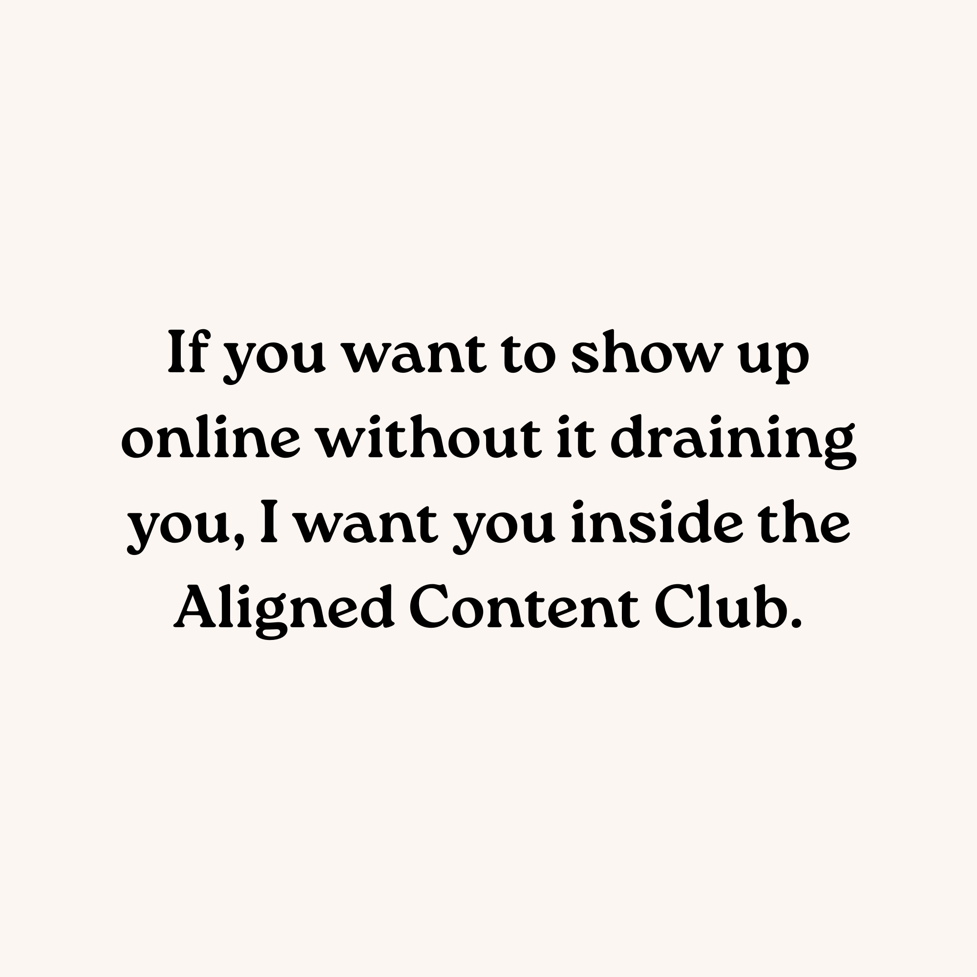 Aligned Content Club Facebook ad: Stop building your content from scratch