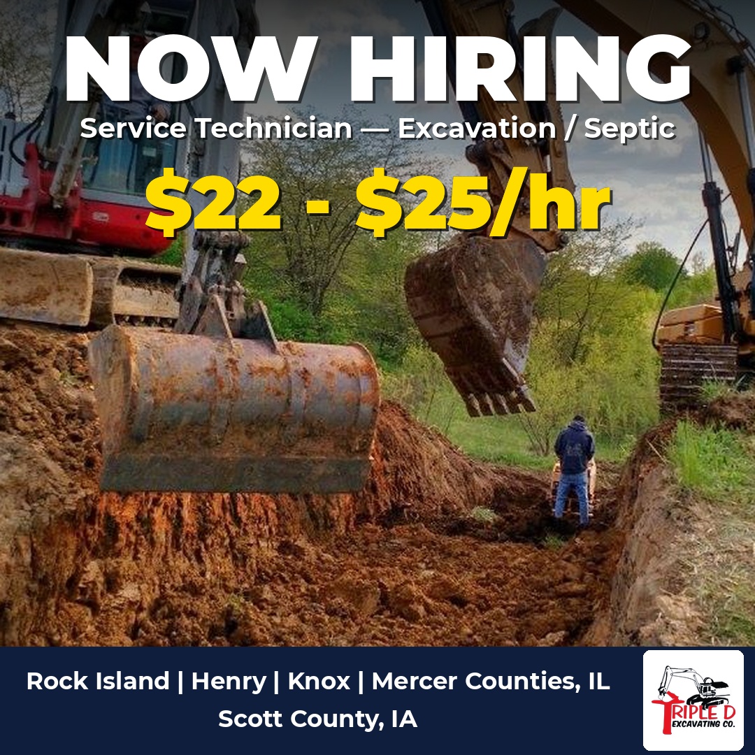 Triple D Excavating Co. Facebook ad: Service Tech, Now Hiring | Triple D Excavating Co.