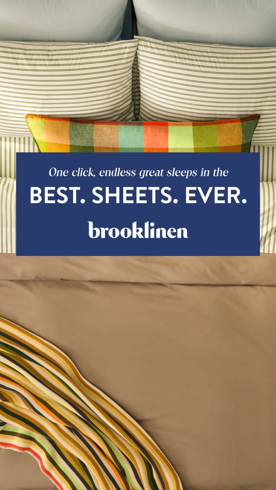 Brooklinen Facebook ad: BEST. SHEETS. EVER. Best in Bed.