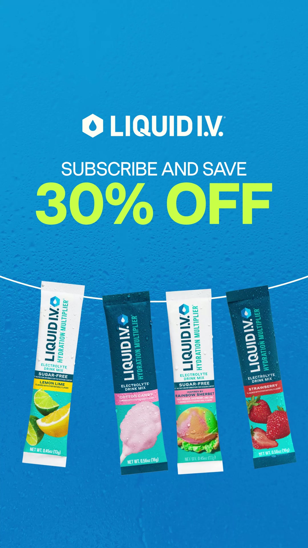 Liquid I.V. Facebook ad: Never Pay Full Price Again