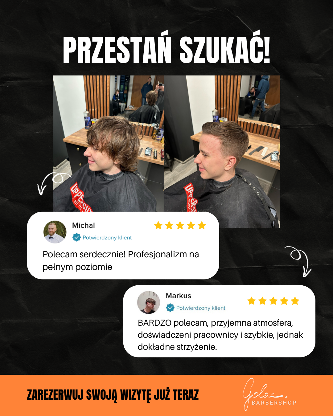Golac Barbershop Facebook ad: Świeże cięcie?