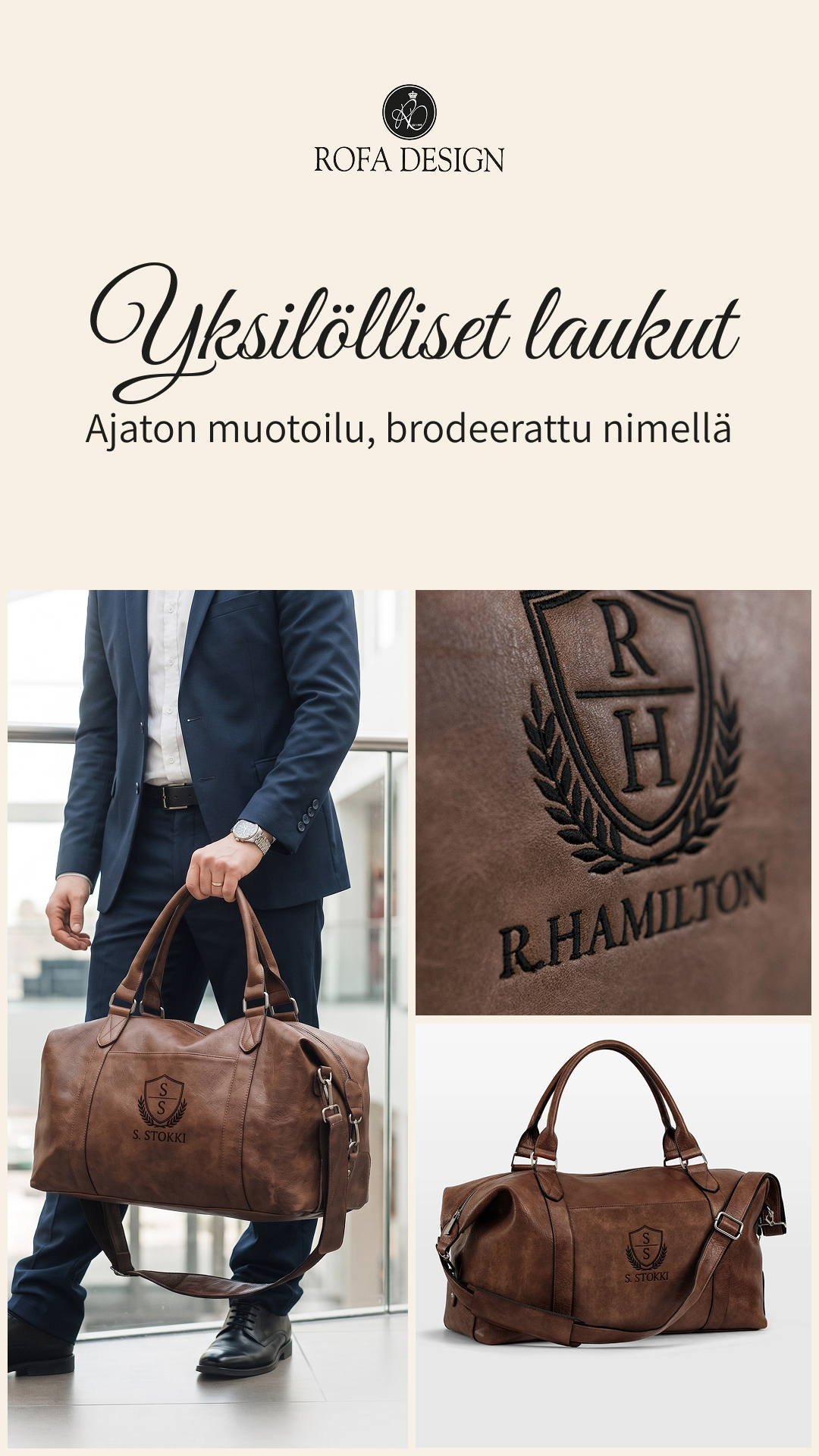 Rofa Design Facebook ad: Laukku nimellä