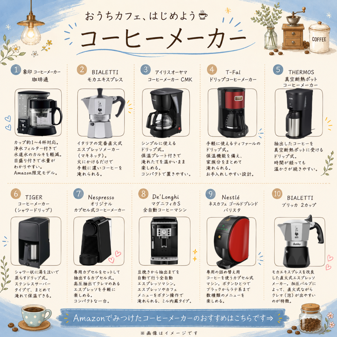お得トレンド速報 Facebook ad: お得情報のAmazonページ - コーヒーメーカーでおうち時間に淹れたての一杯を