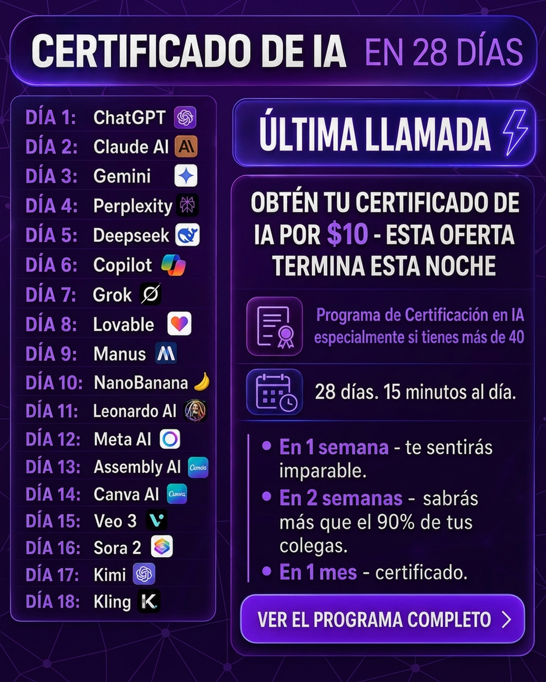 Coursiv Español Facebook ad: Empieza ahora