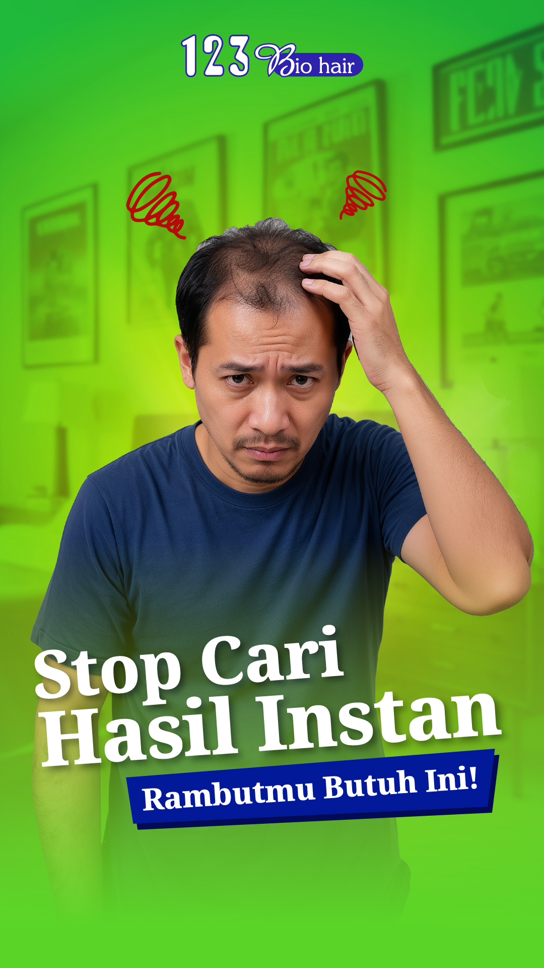 123 Bio Hair Facebook ad: Jangan tunggu menyesal saat semuanya sudah terlambat.