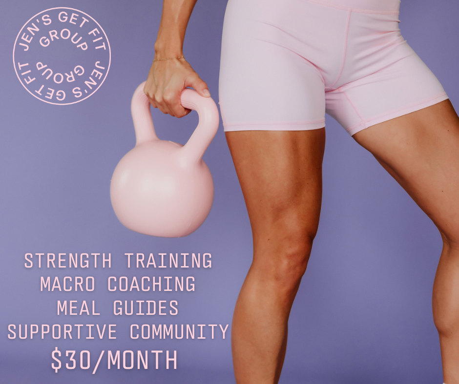 Jen's Get Fit Group Facebook ad: Strong Looks Good on You!