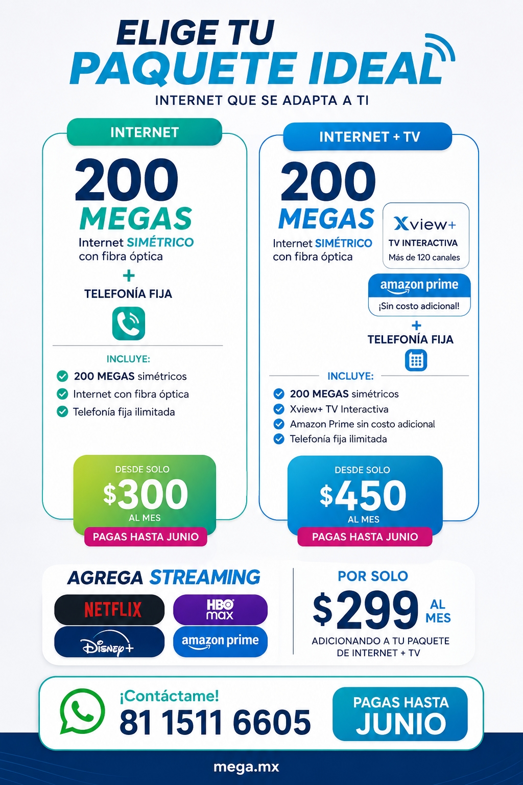 Josue Megacable Facebook ad: ESTAMOS INSTALANDO MEGACABLE