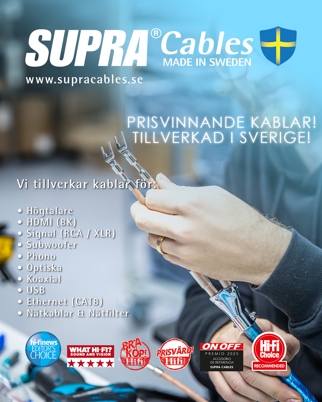 SUPRA Cables Facebook ad: SUPRA Cables - High Quality HDMI, DVI and HI-FI Cables