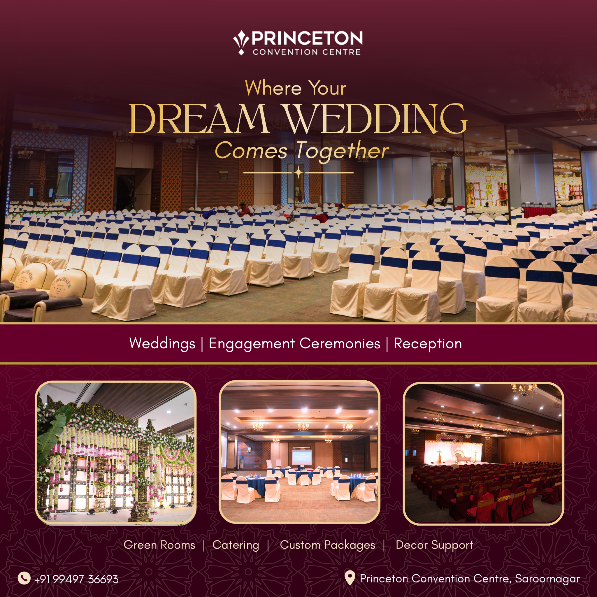 Princeton Convention Facebook ad: Book Your Dream Wedding Venue