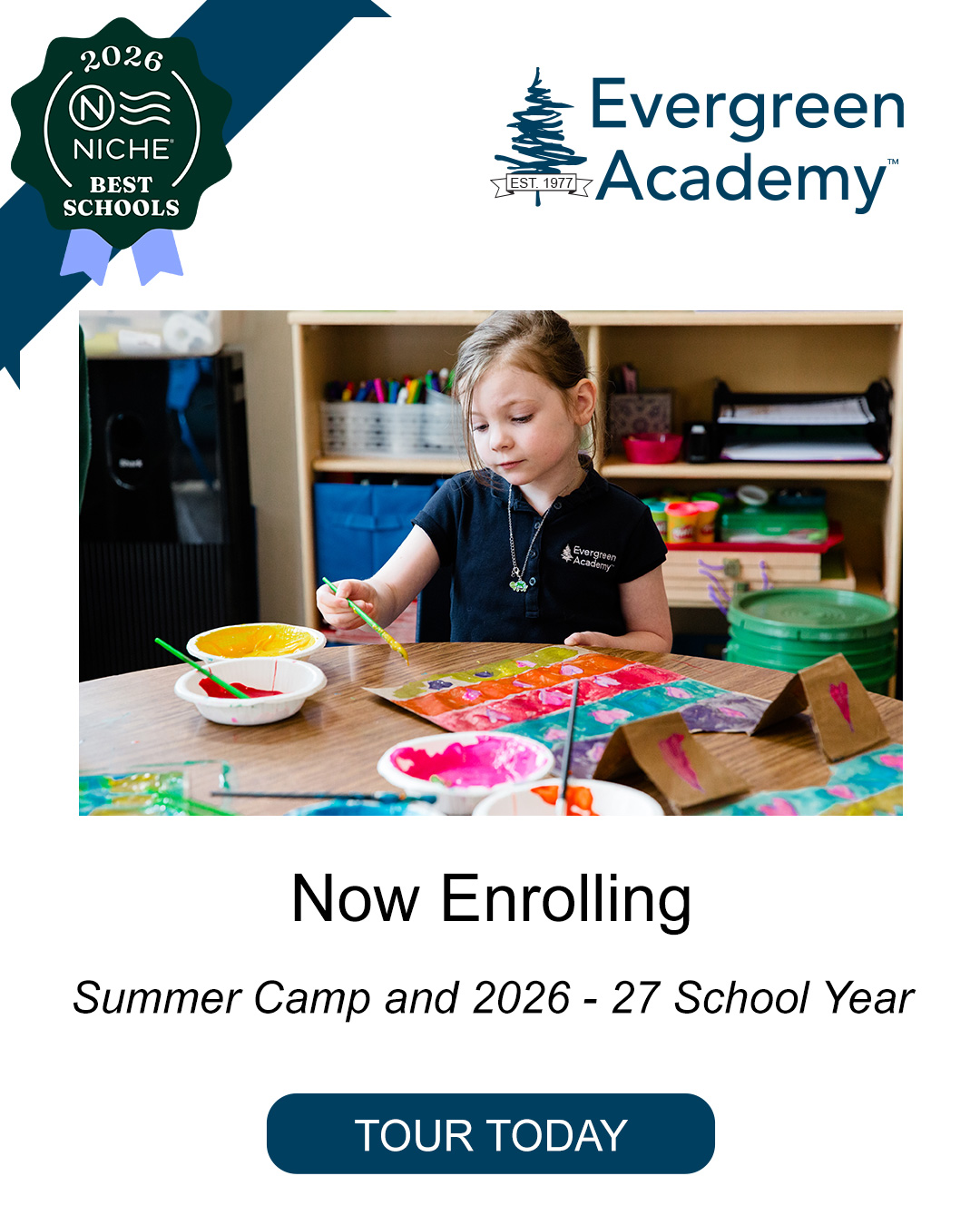 Evergreen Academy Elementary School Bothell Facebook ad from Mar 9, 2026