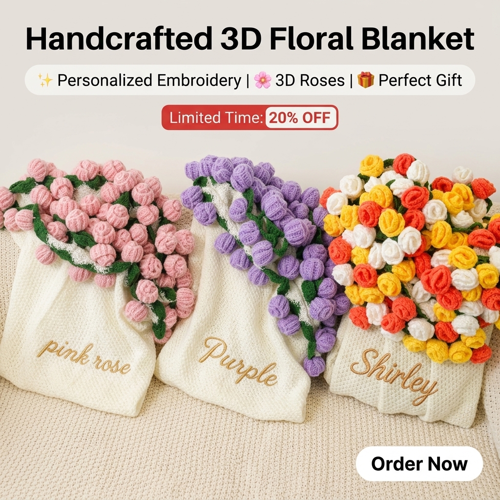 Bestgiftcreator Facebook ad: Personalized Blanket Bouquet