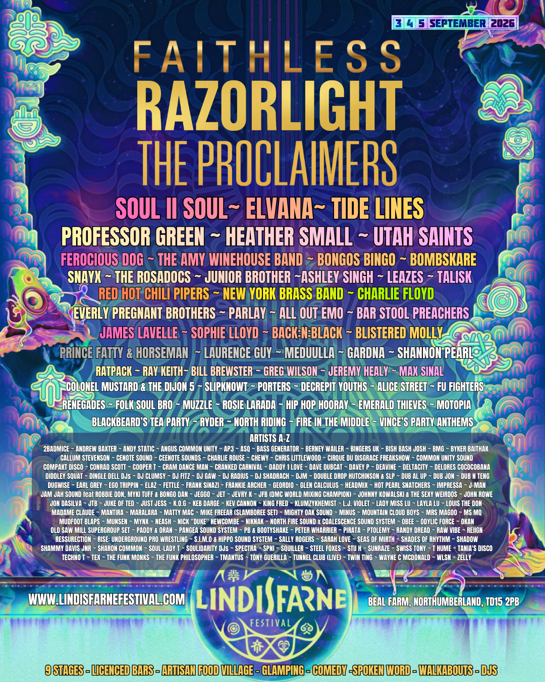 Lindisfarne Festival Facebook ad from May 5, 2026