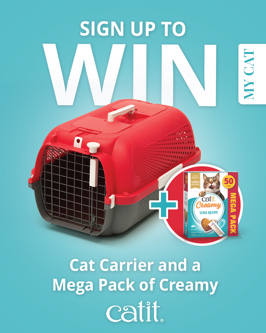 Catit USA Facebook ad: Grab your chance to win a Catit Carrier…