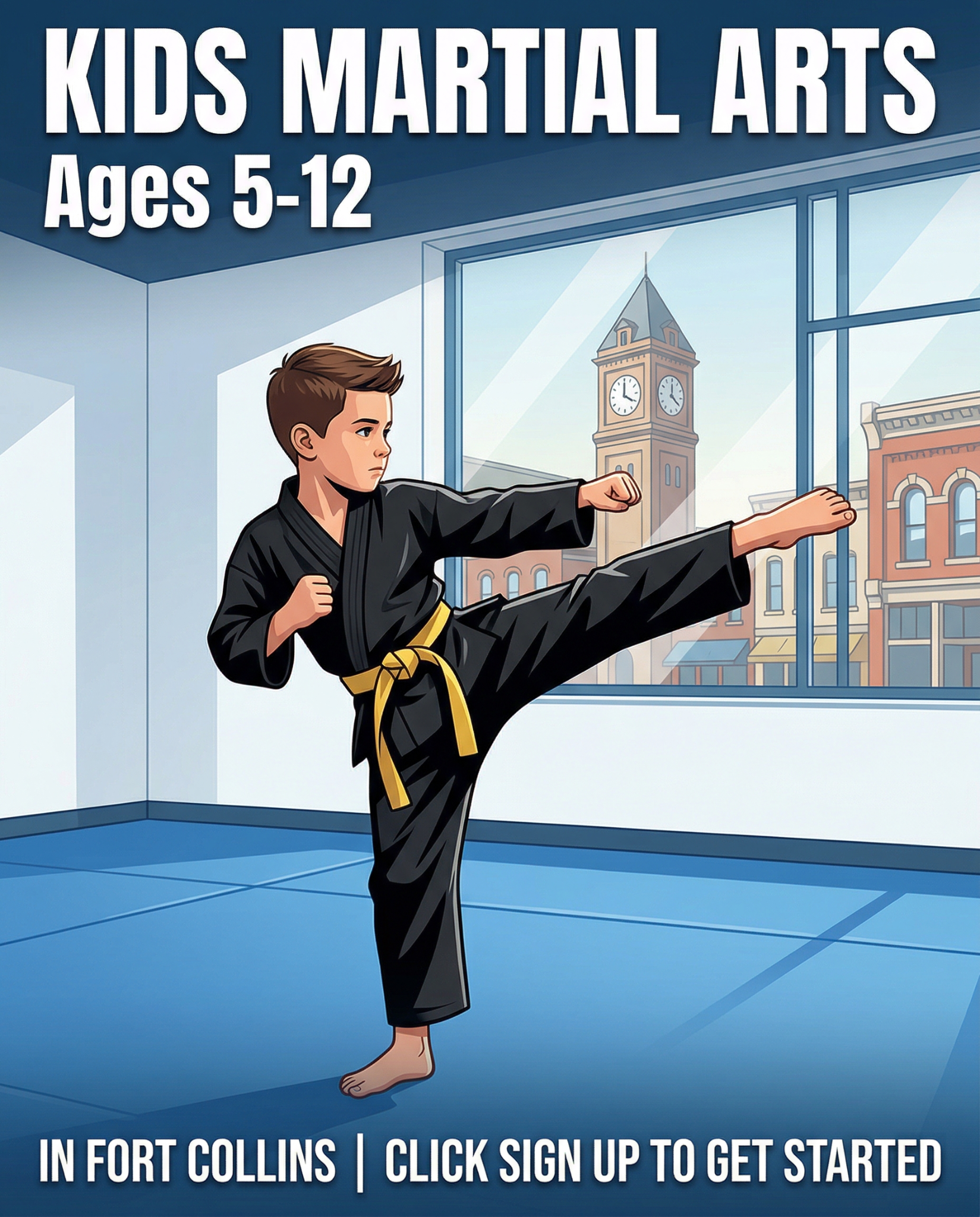Total Ryu Martial Arts Facebook ad: Free Kids Martial Arts Class in Fort Collins