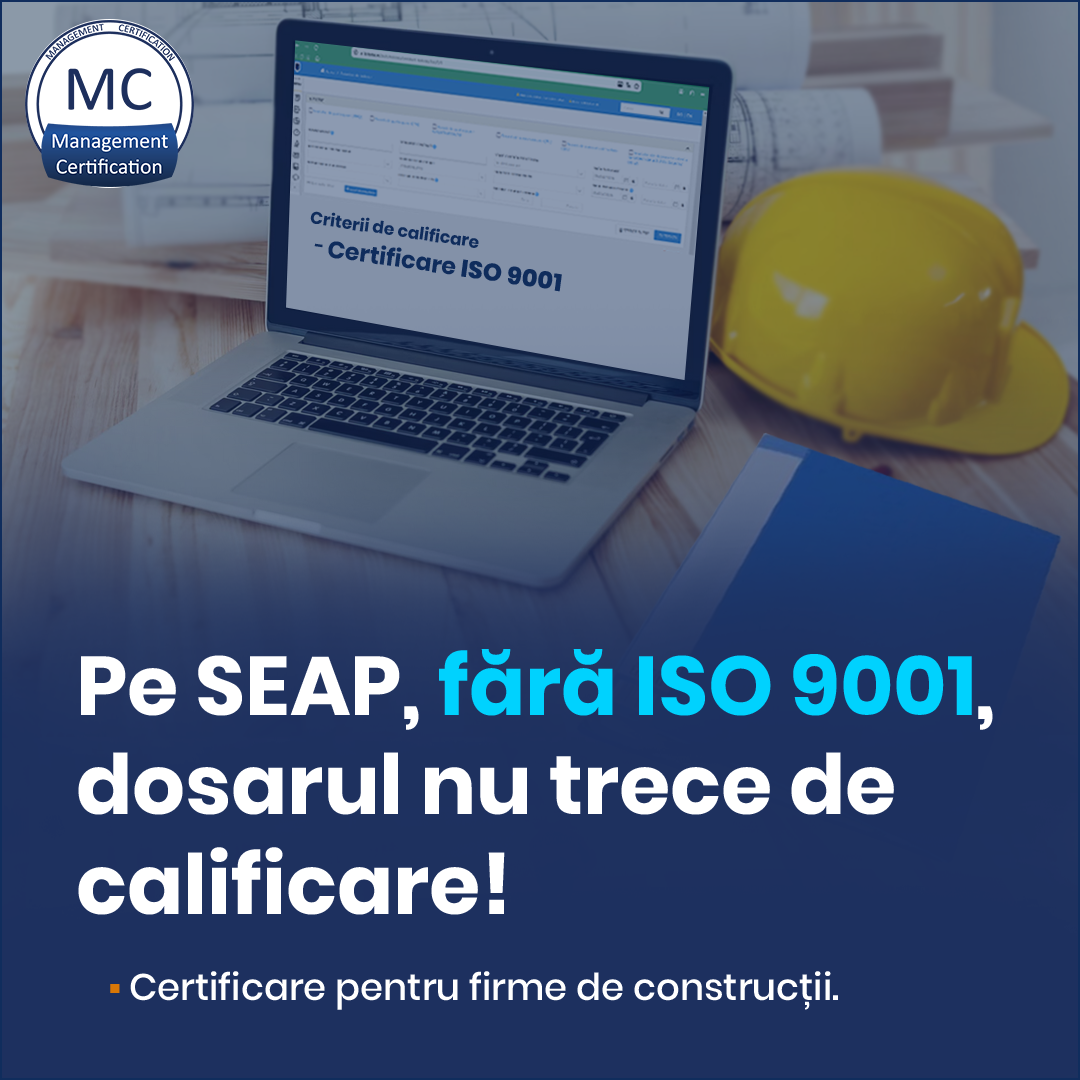MCert Facebook ad: Obține Certificarea ISO 9001