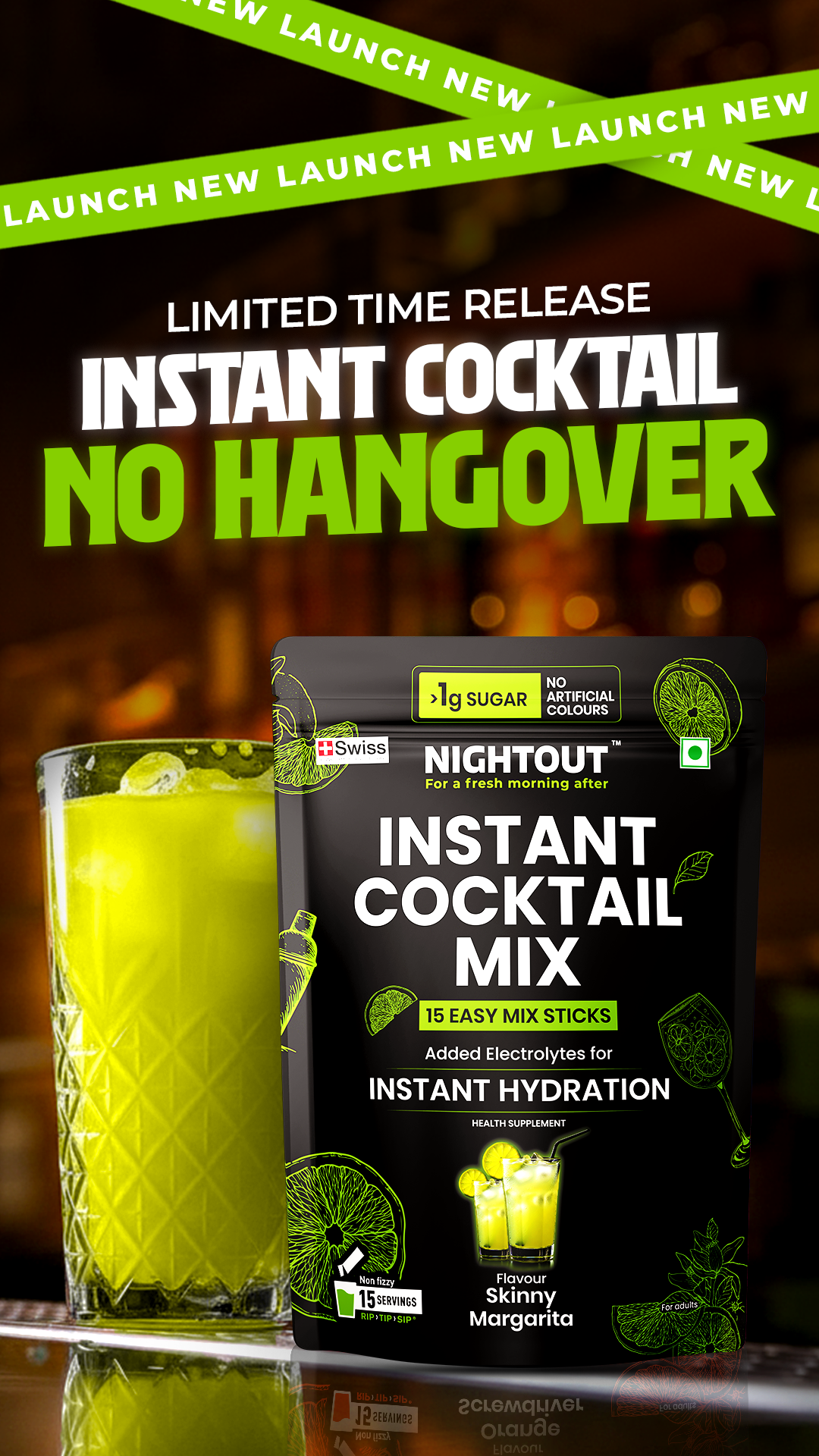 Nightout India Facebook ad: Love a good Margarita but hate the sugar…