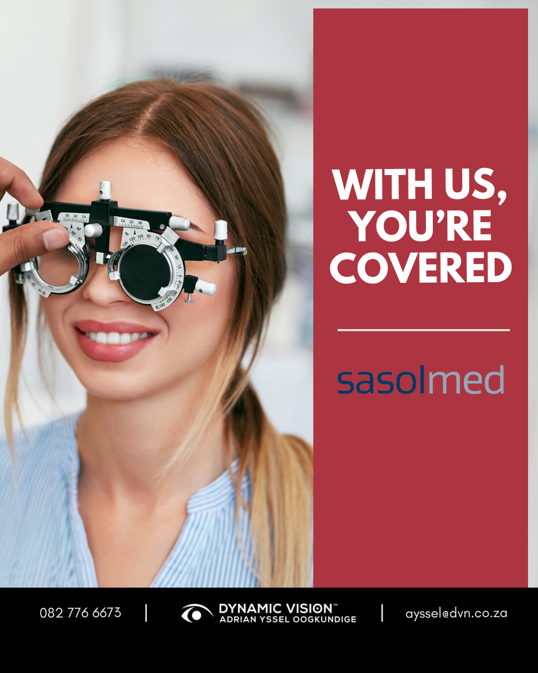 Adrian Yssel Optometrist Facebook ad: SASOLMED Cover for Your Eye Care