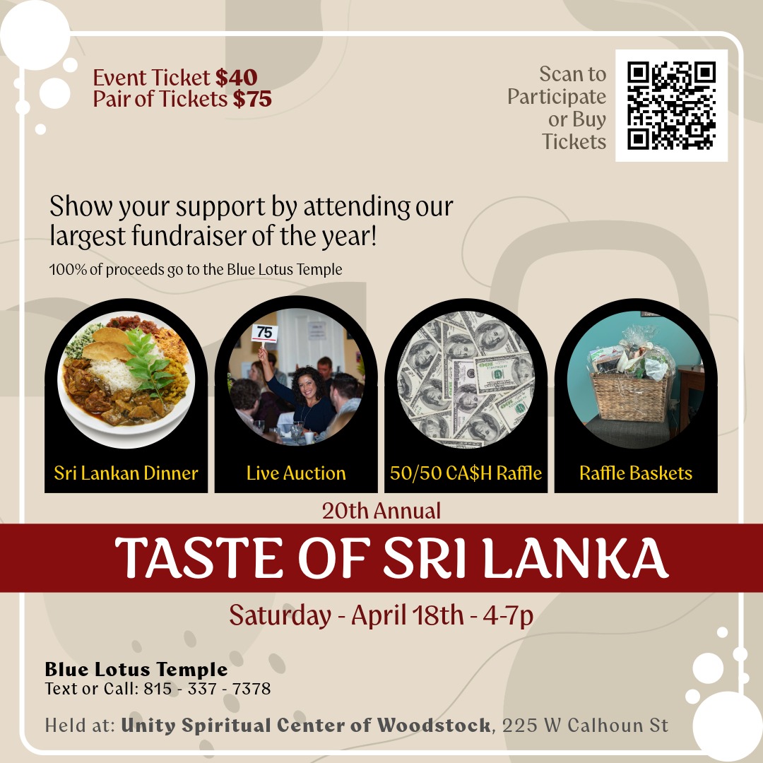 Blue Lotus Buddhist Temple & Meditation Center Facebook ad: Purchase tickets on our fundraising support site…