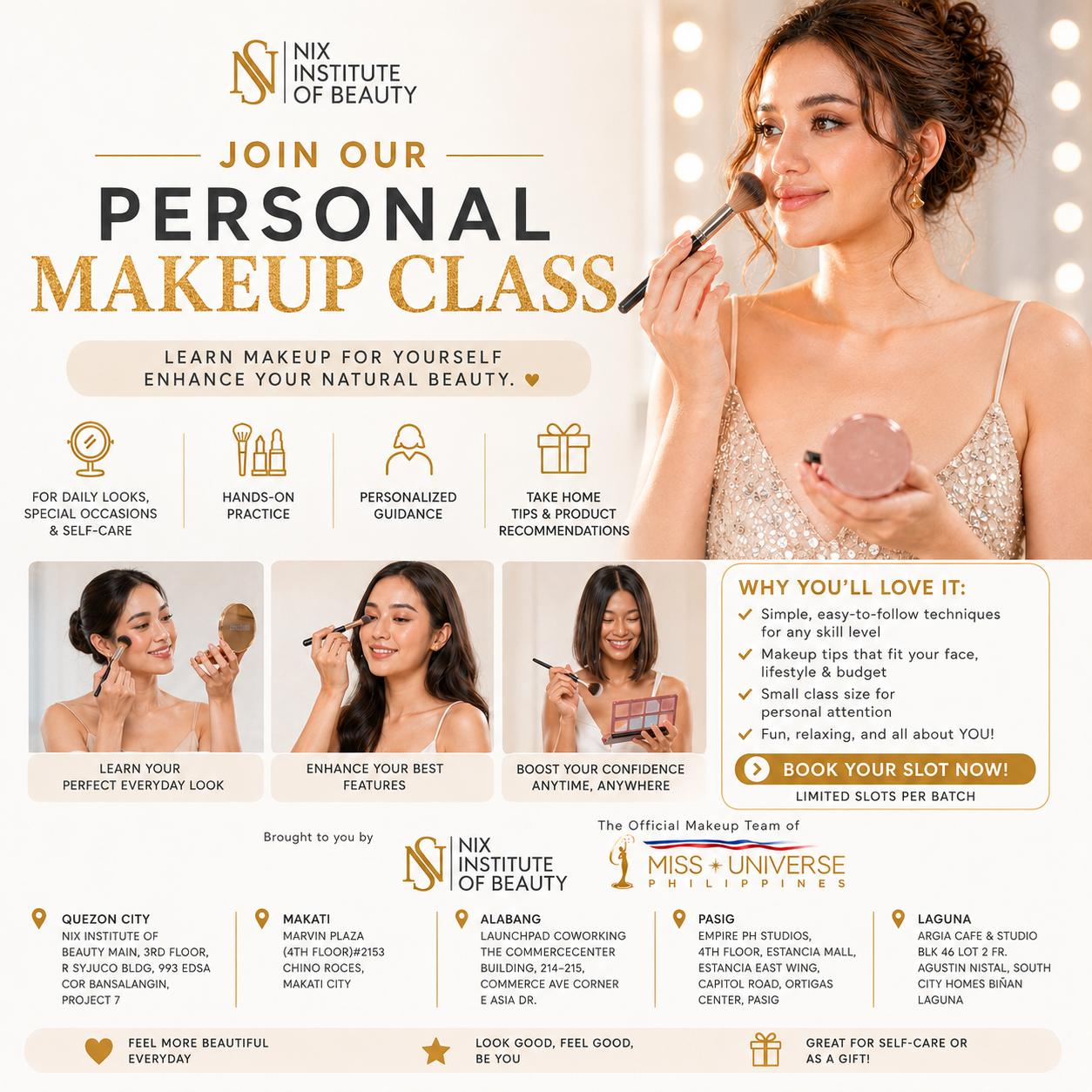 Nix Institute of Beauty Facebook ad: Chat in Messenger