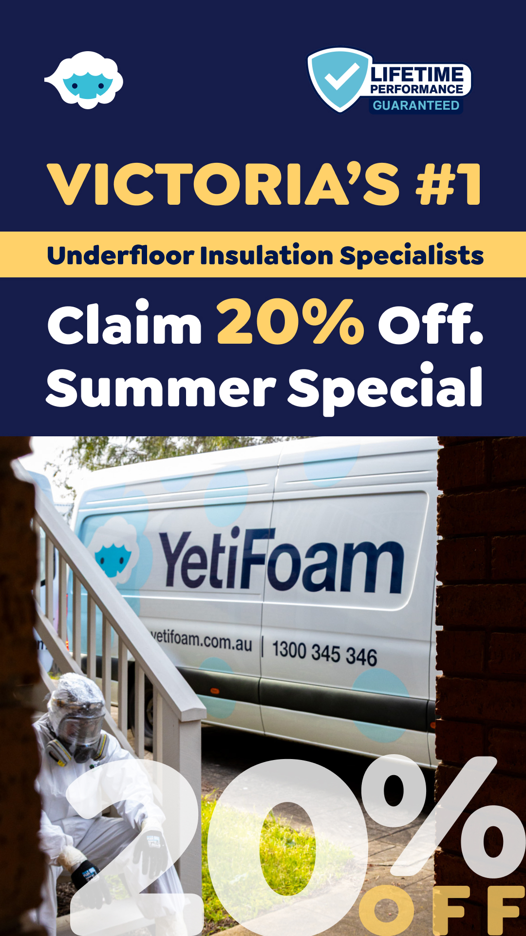 Yetifoam Facebook ad from Nov 13, 2025