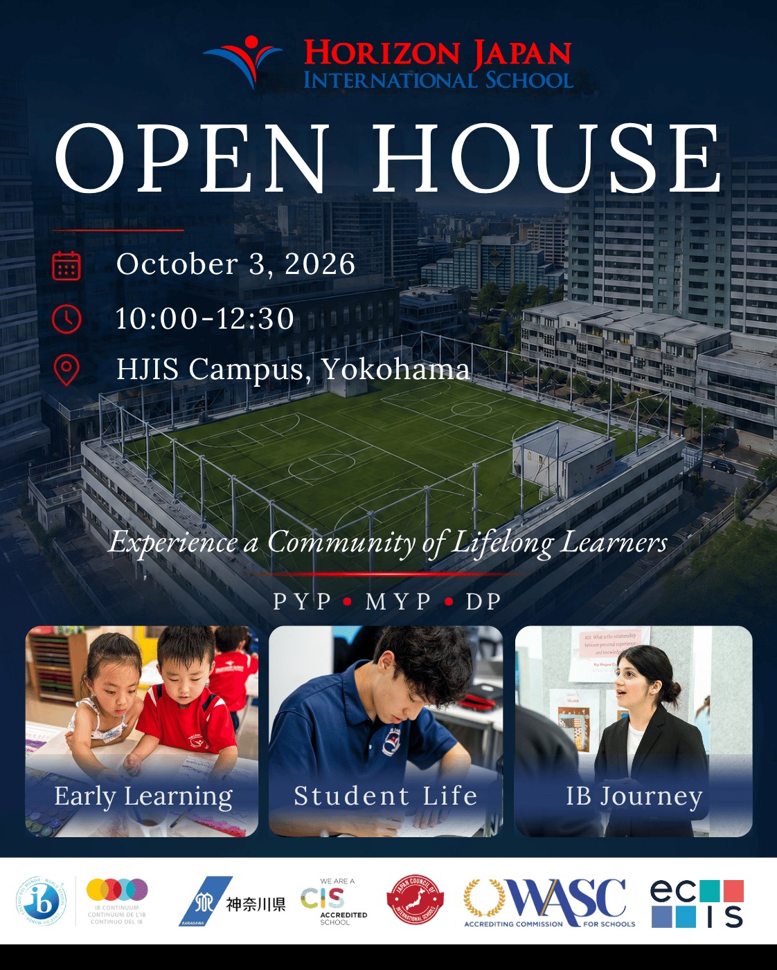 Horizon Japan International School Facebook ad: Open House Horizon Japan International School, Yokohama…