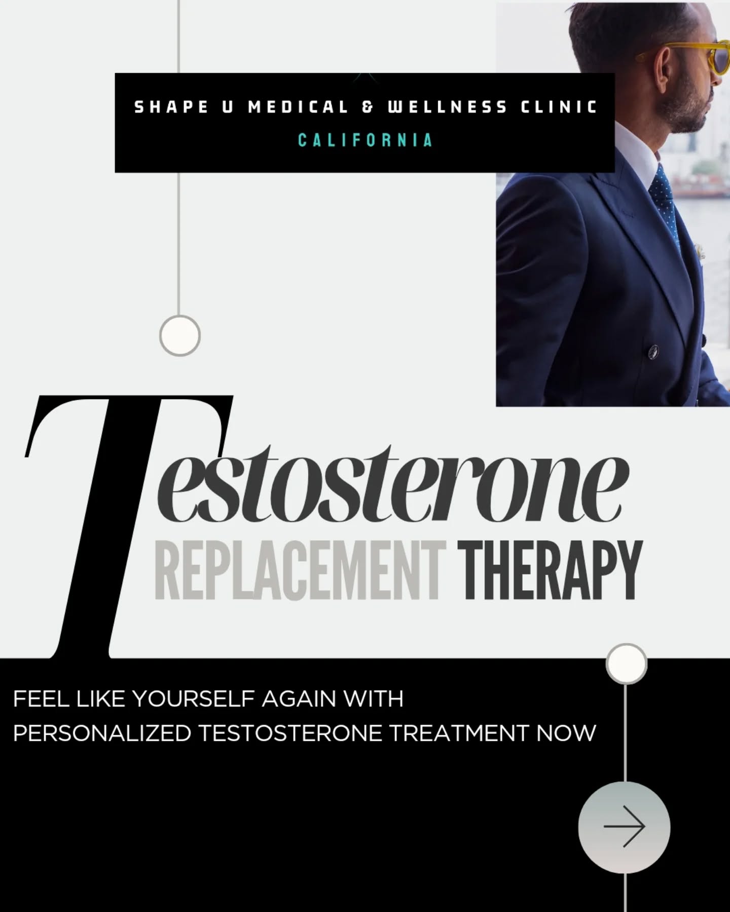 shape.u.clinic Facebook ad: Men, this is your wake-up call.