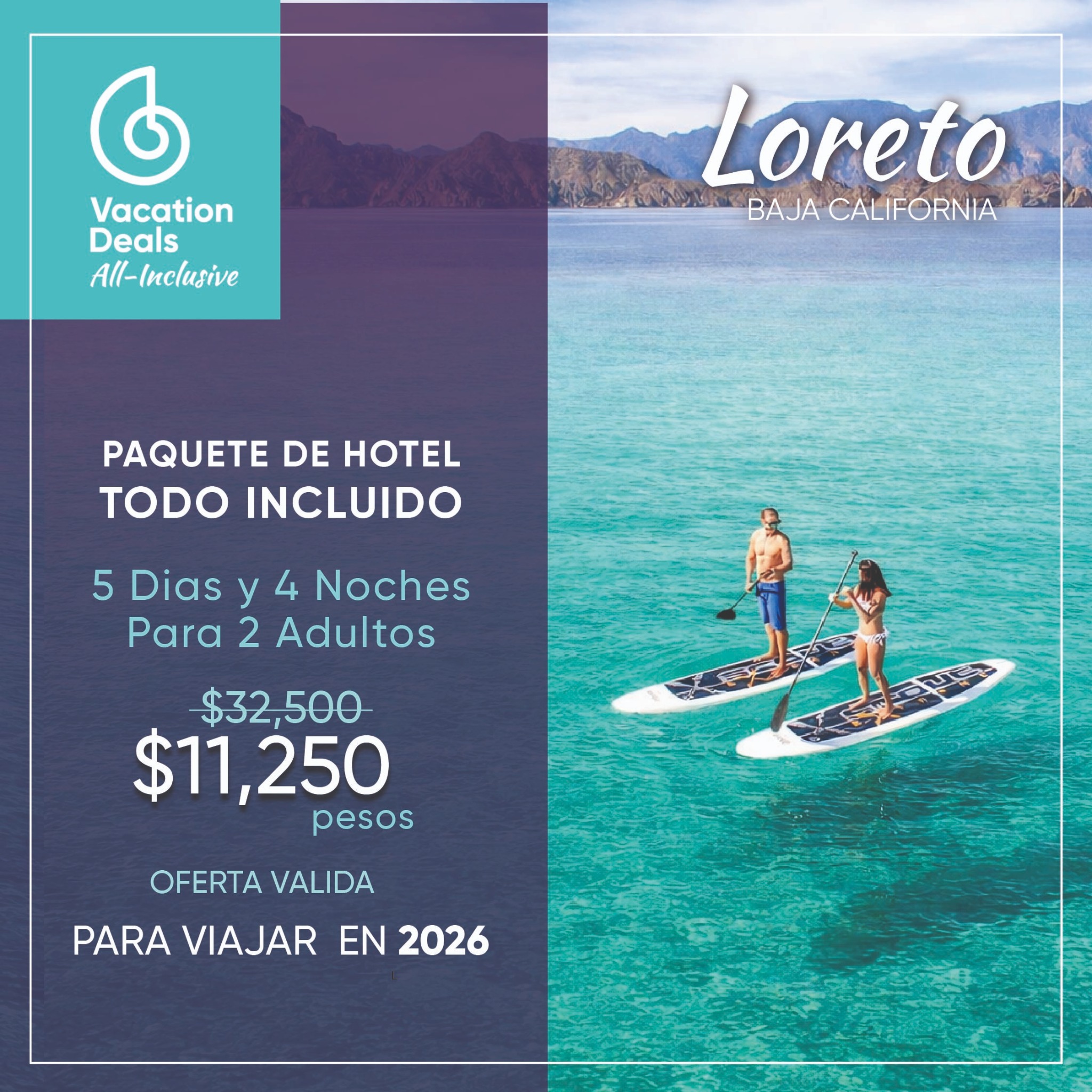 Vacation Deals All Inclusive Facebook ad: ¡Ahorra HOY y viaja más tarde
