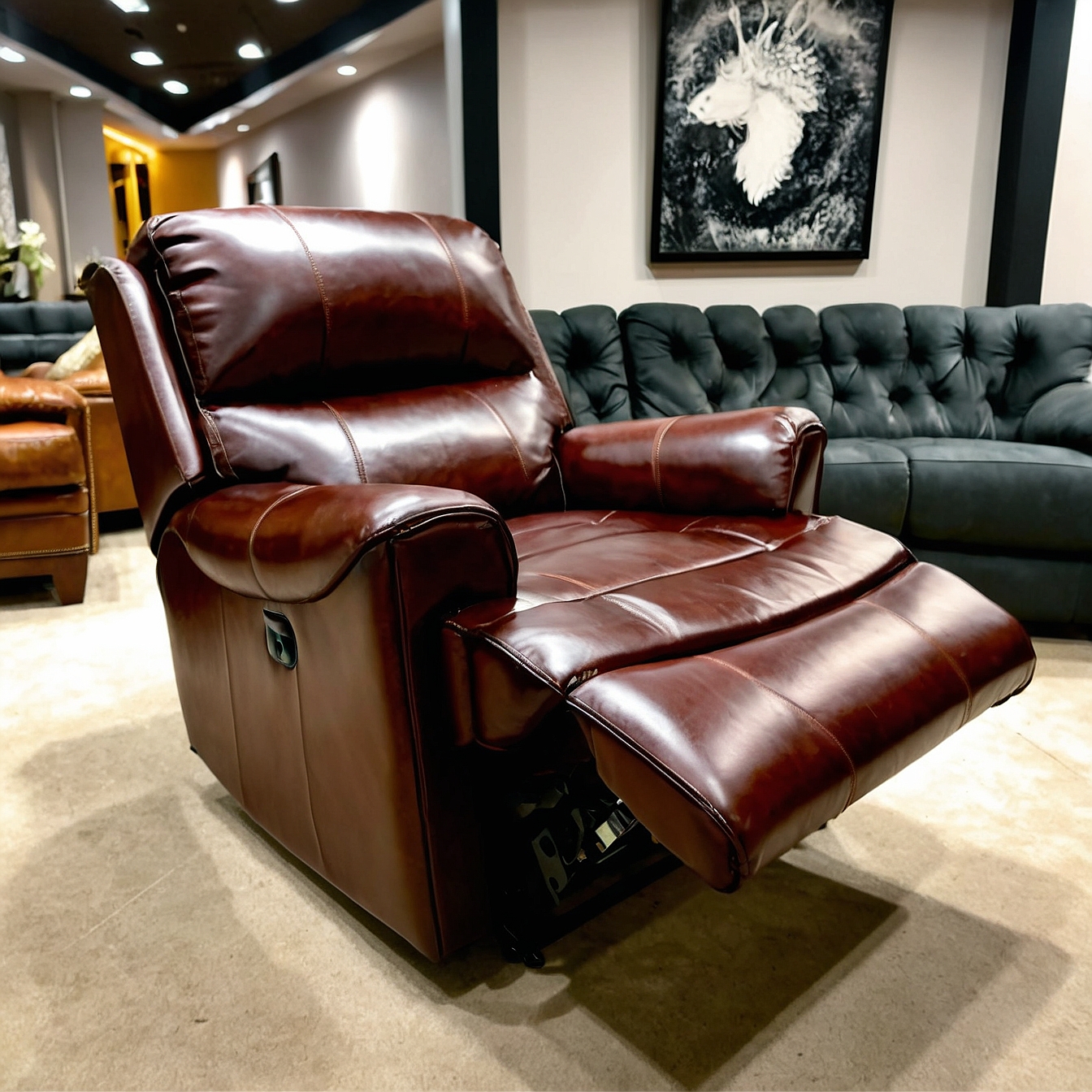 Smart Recap Facebook ad: Leather Recliner Chairs Overstocked Sale!
