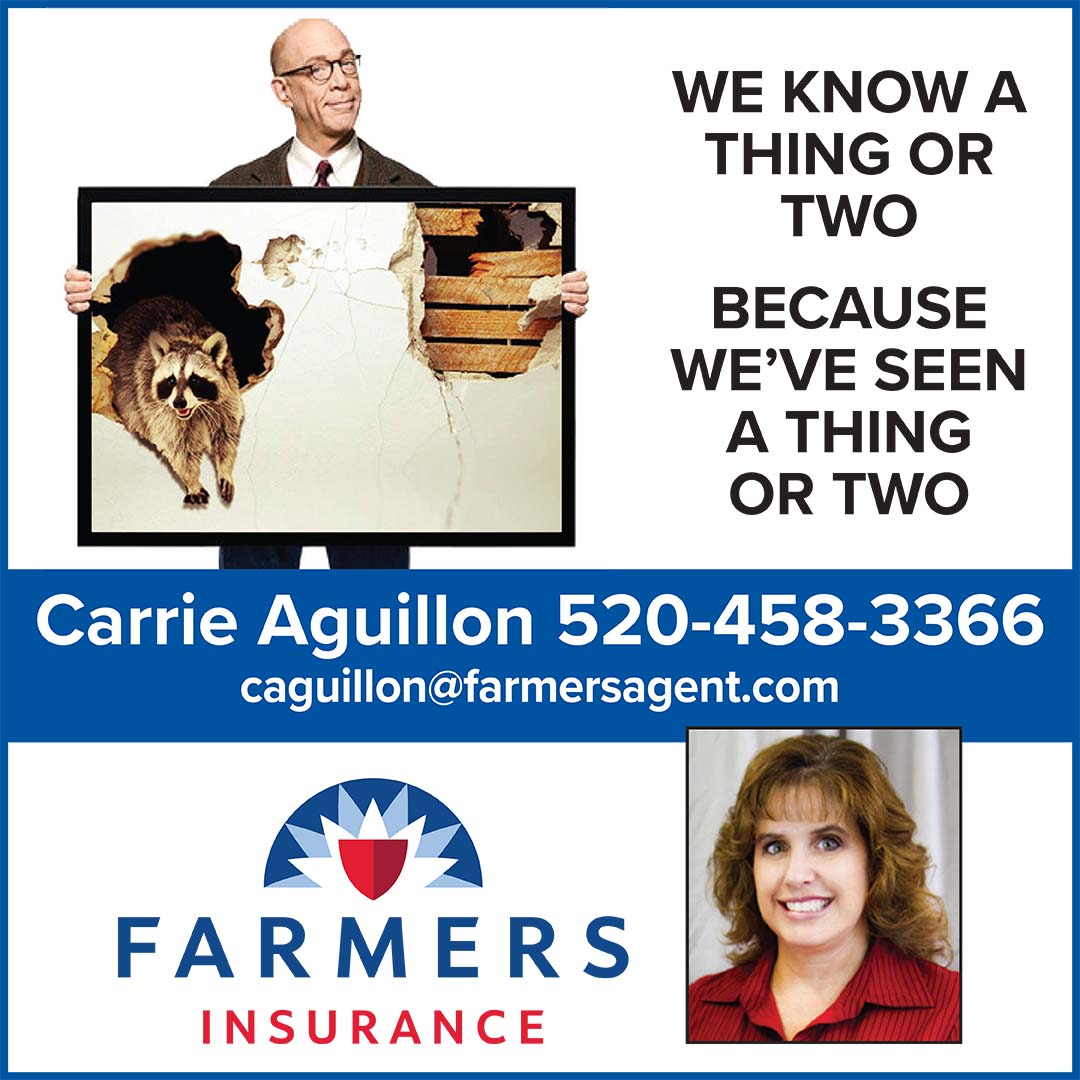 Carrie Aguillon Farmers Insurance Facebook ad: Click or Call 520-458-3366 Today!