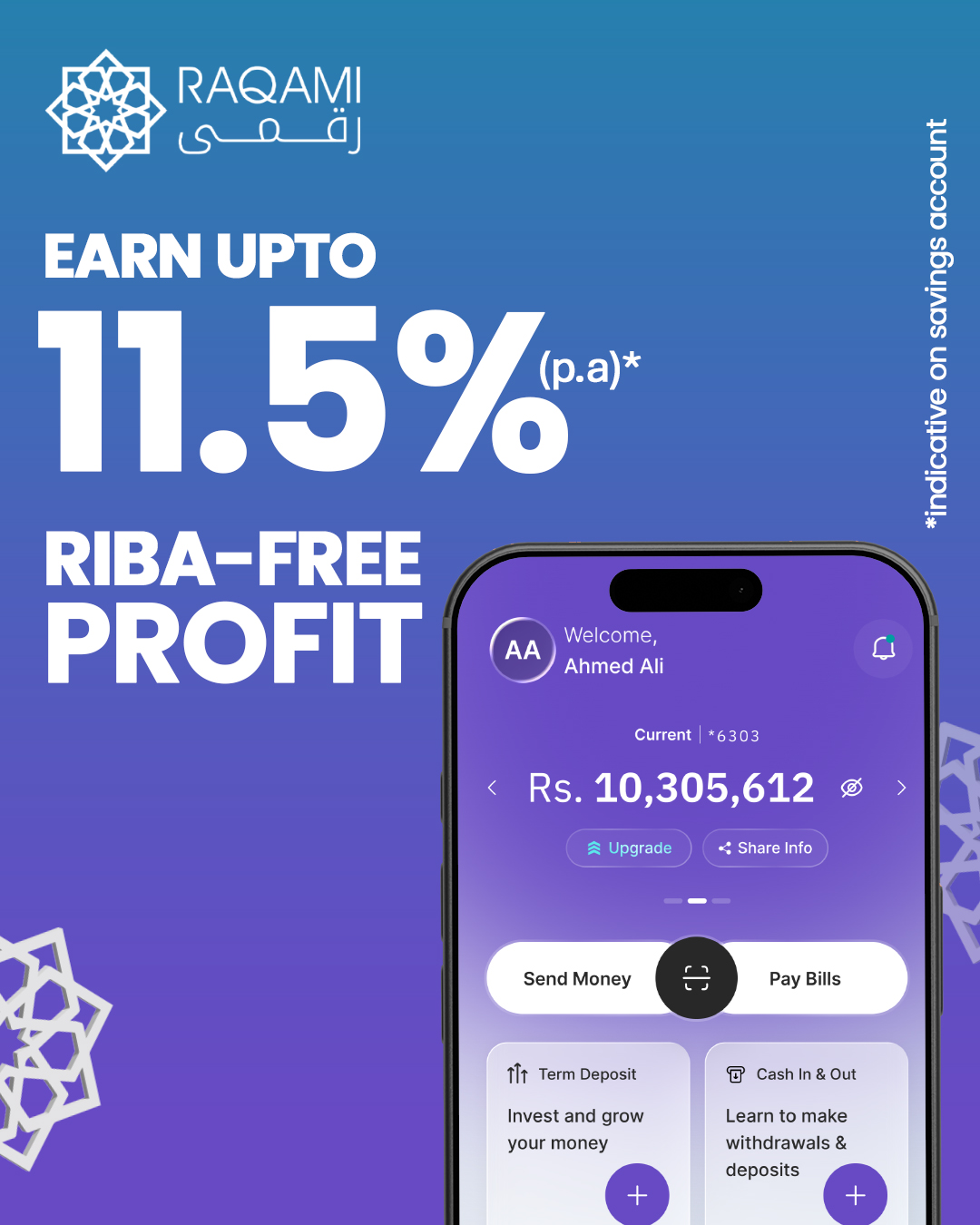 Raqami Islamic Digital Bank Facebook ad: JO TUM CHAHO!
