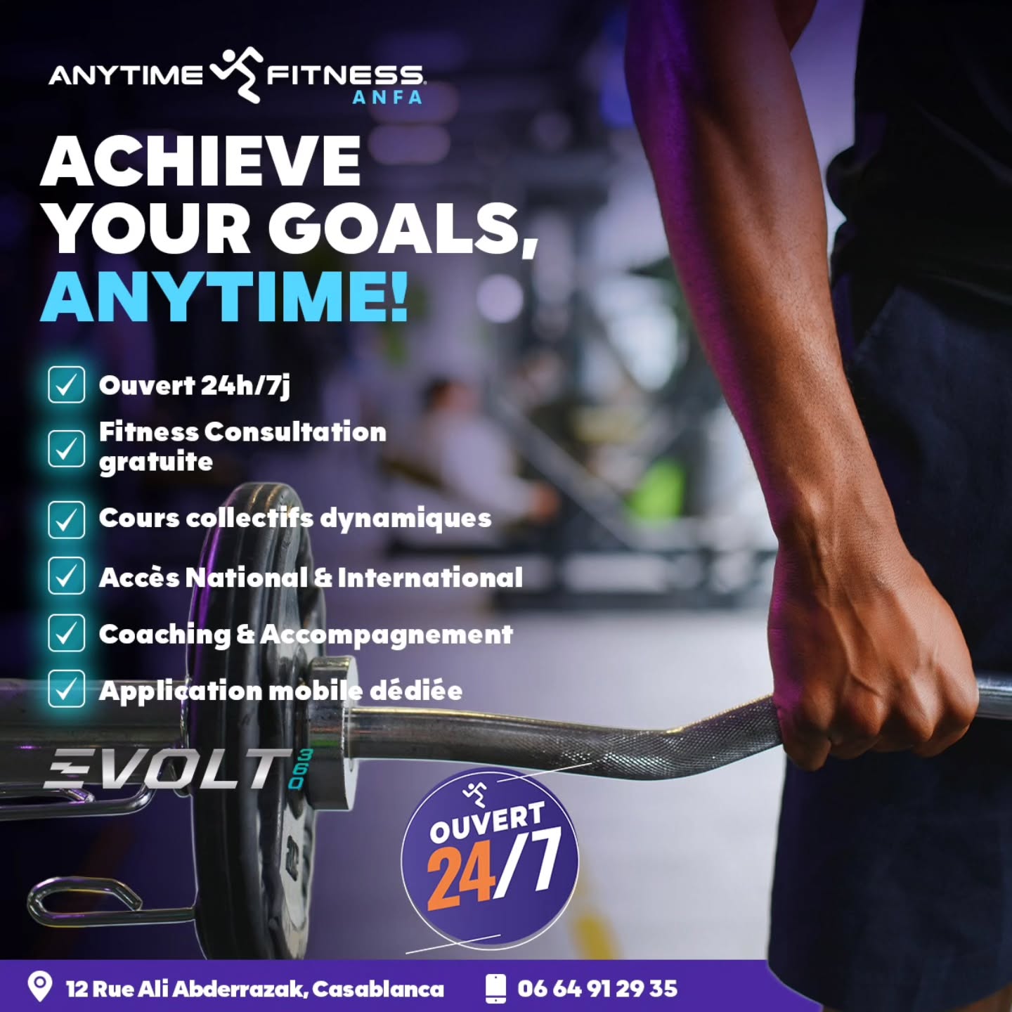 Anytime Fitness Anfa Facebook ad: Ouverts 24h/7j, avec des offres pour tous les…