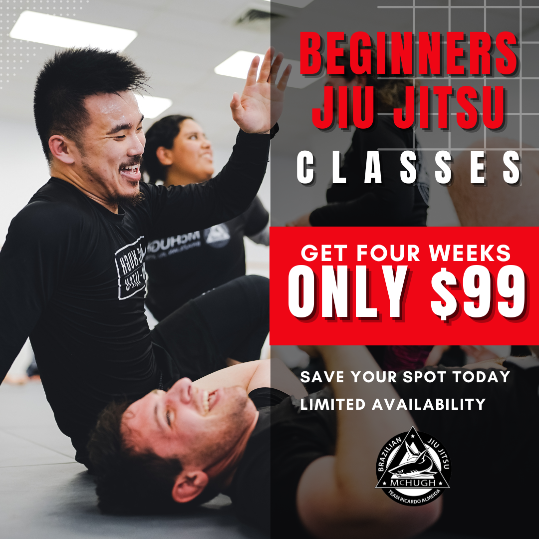 McHugh Brazilian Jiu Jitsu Facebook ad: Try Brazilian Jiu-Jitsu, 4 Weeks $99!