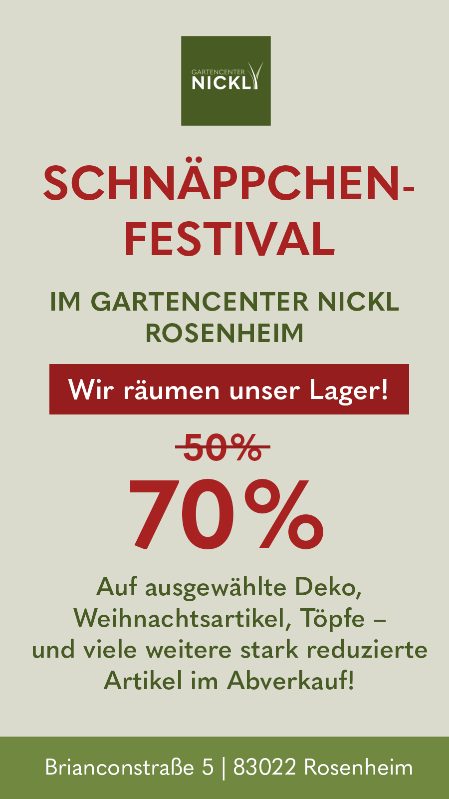 Gartencenter Nickl Facebook ad from Dec 15, 2025