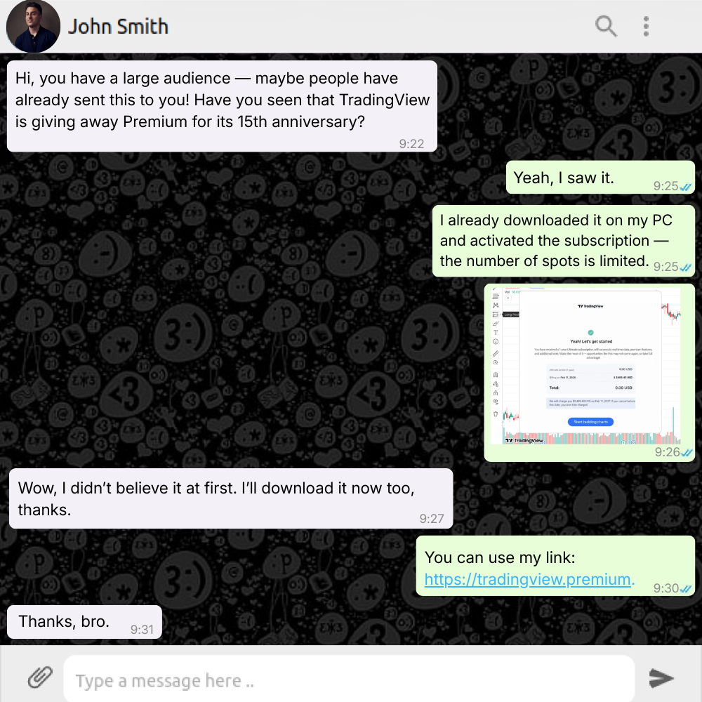 Crypto Community Facebook ad: Claim Premium