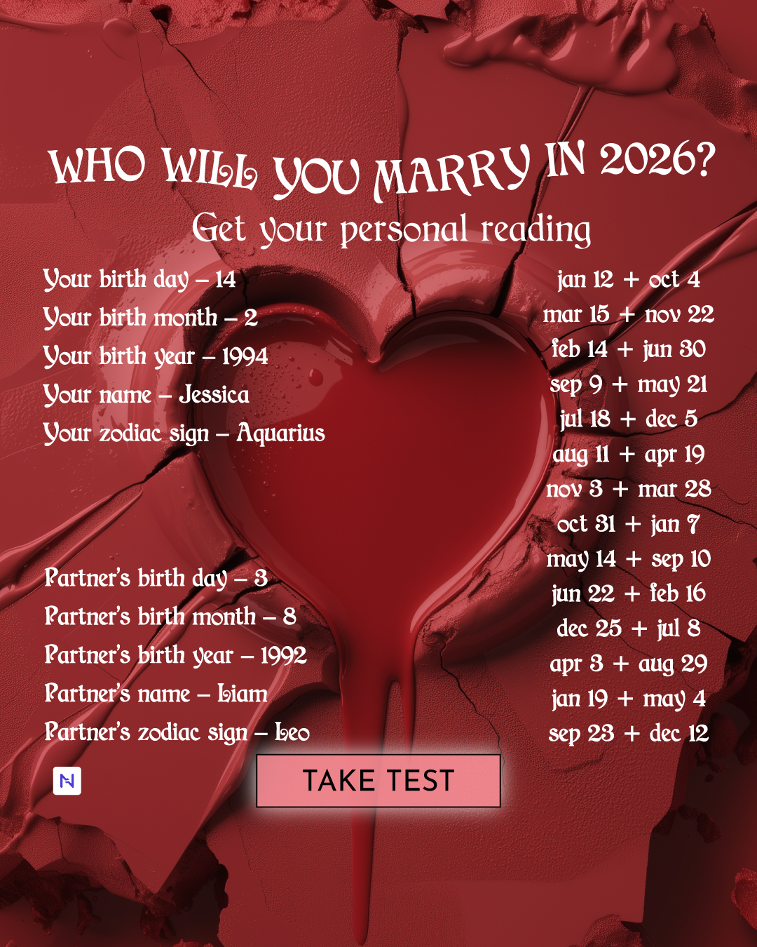 Nebula: Marriage Compatibility Facebook ad