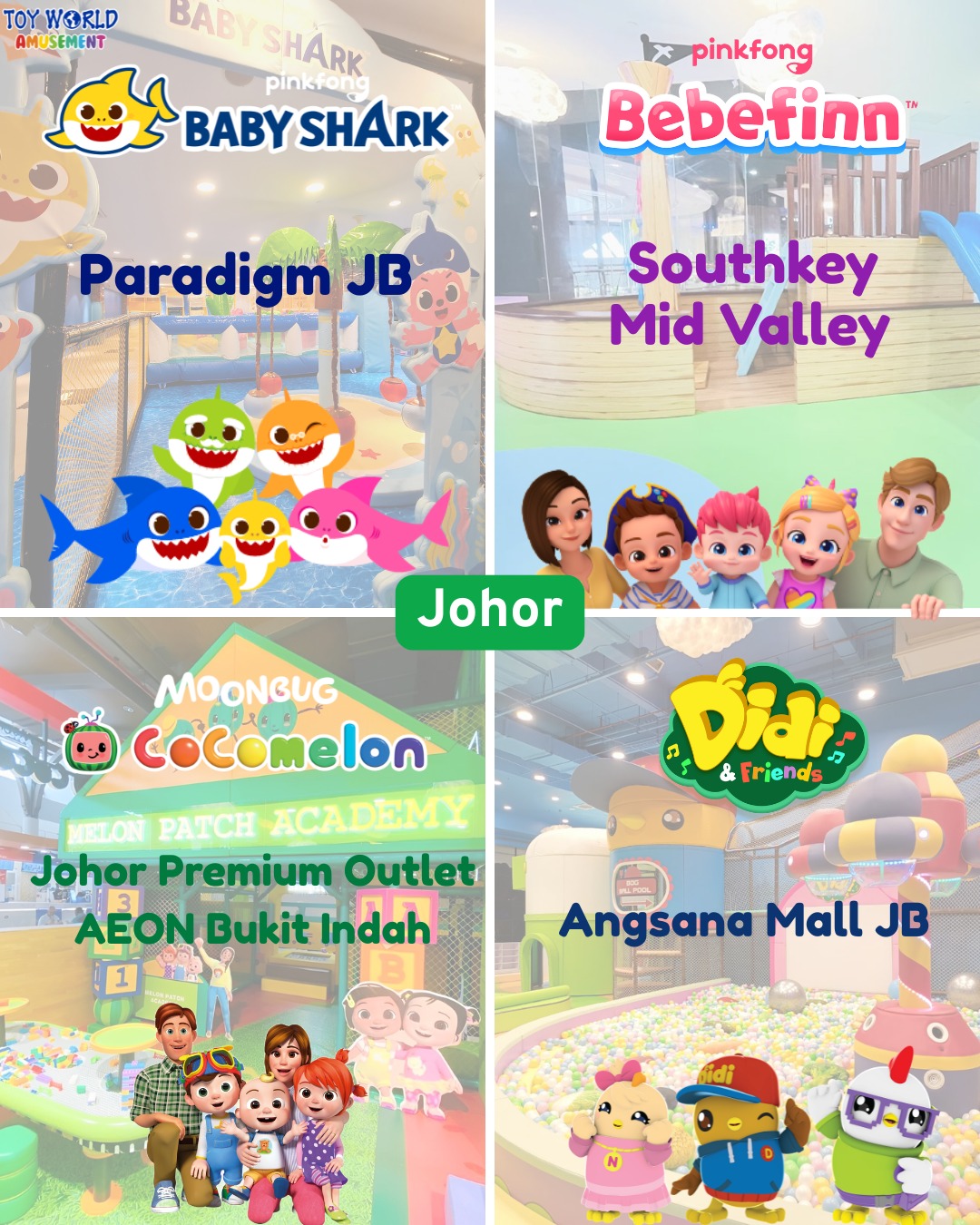 TOY WORLD Facebook ad: Johor Families, Your Favourite Themed Playgrounds Are Here!