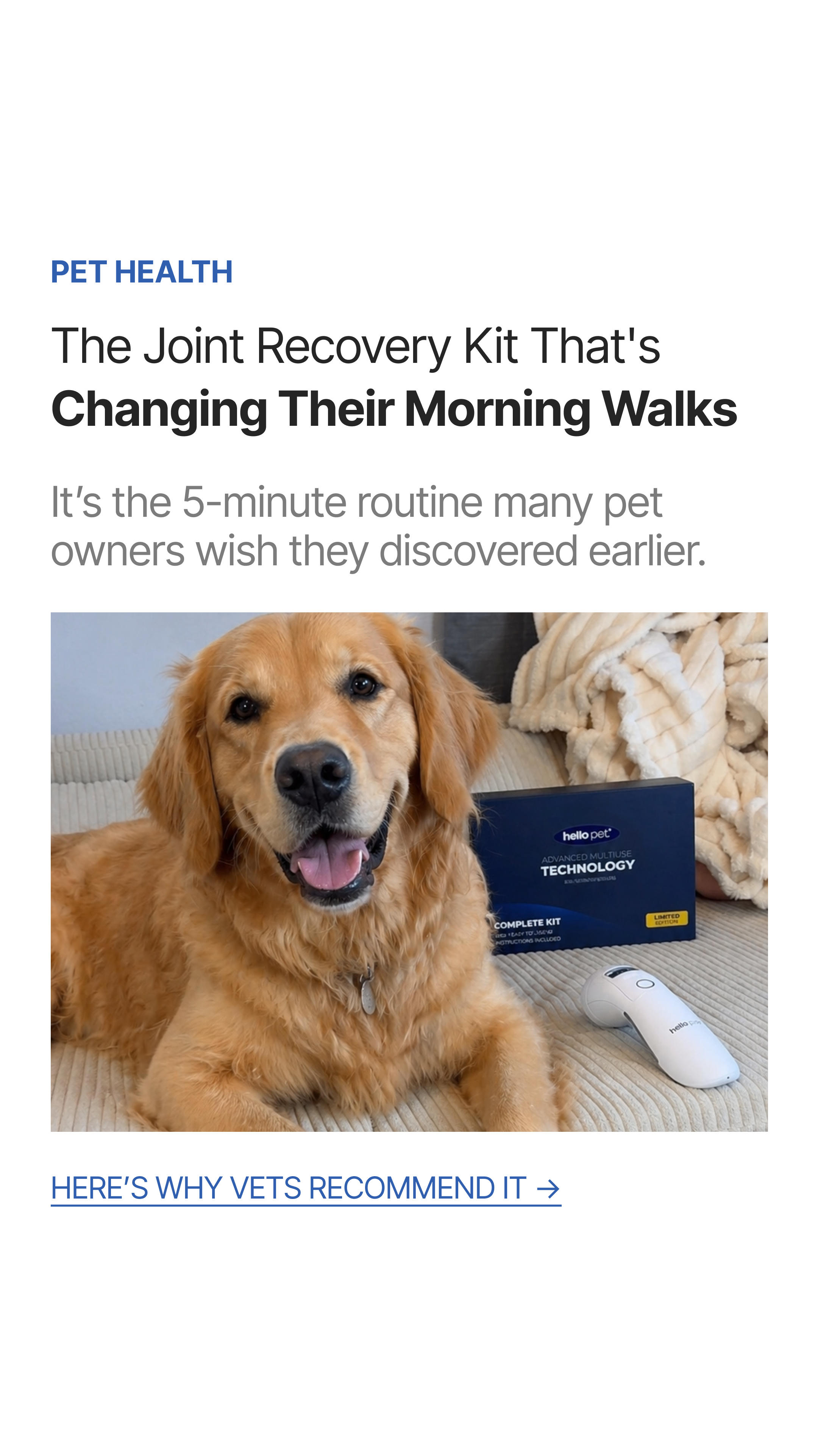 Helio Pet Facebook ad