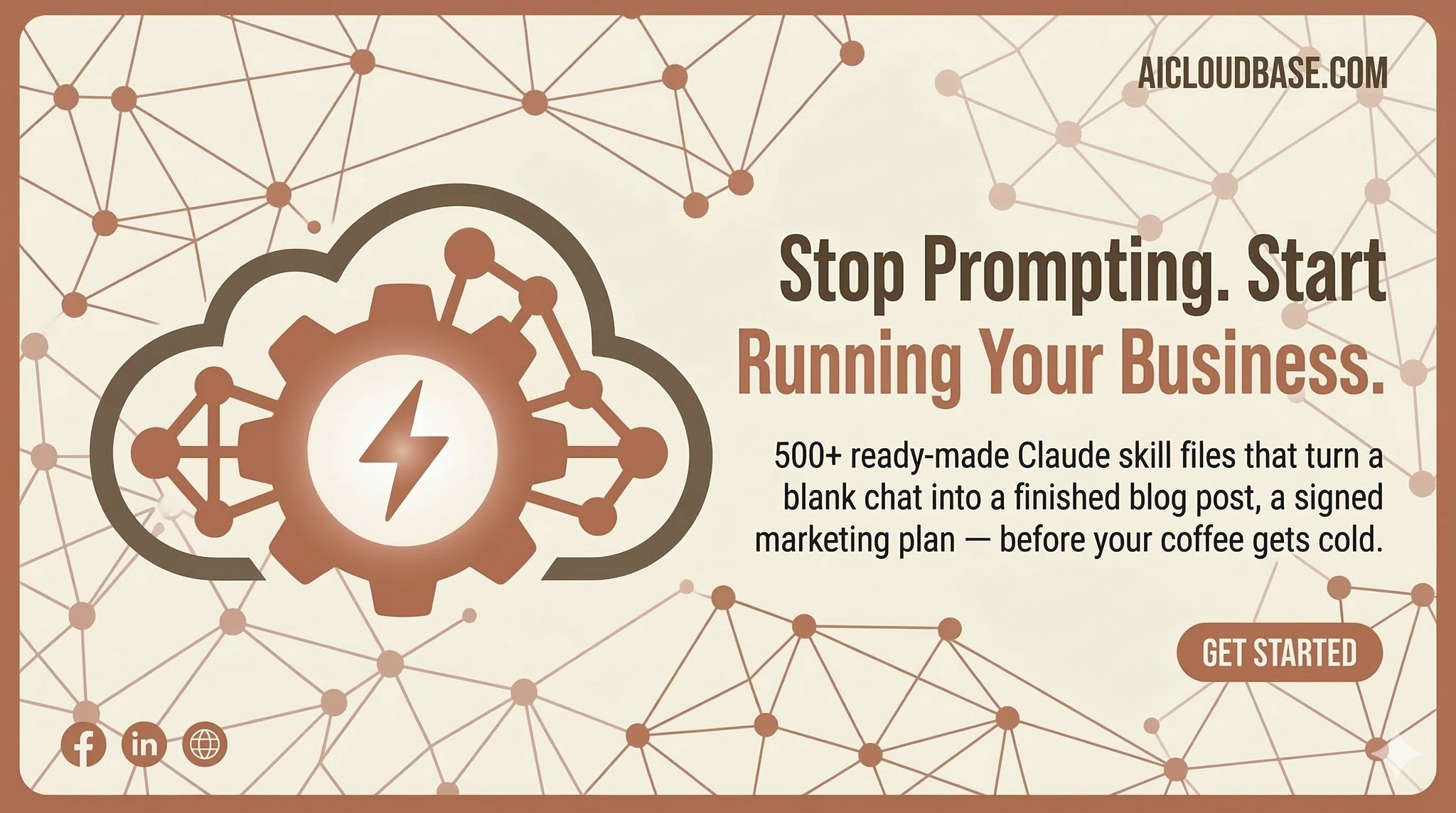 AI Cloud Base Facebook ad: 500+ ready-made Claude skill files that turn a…