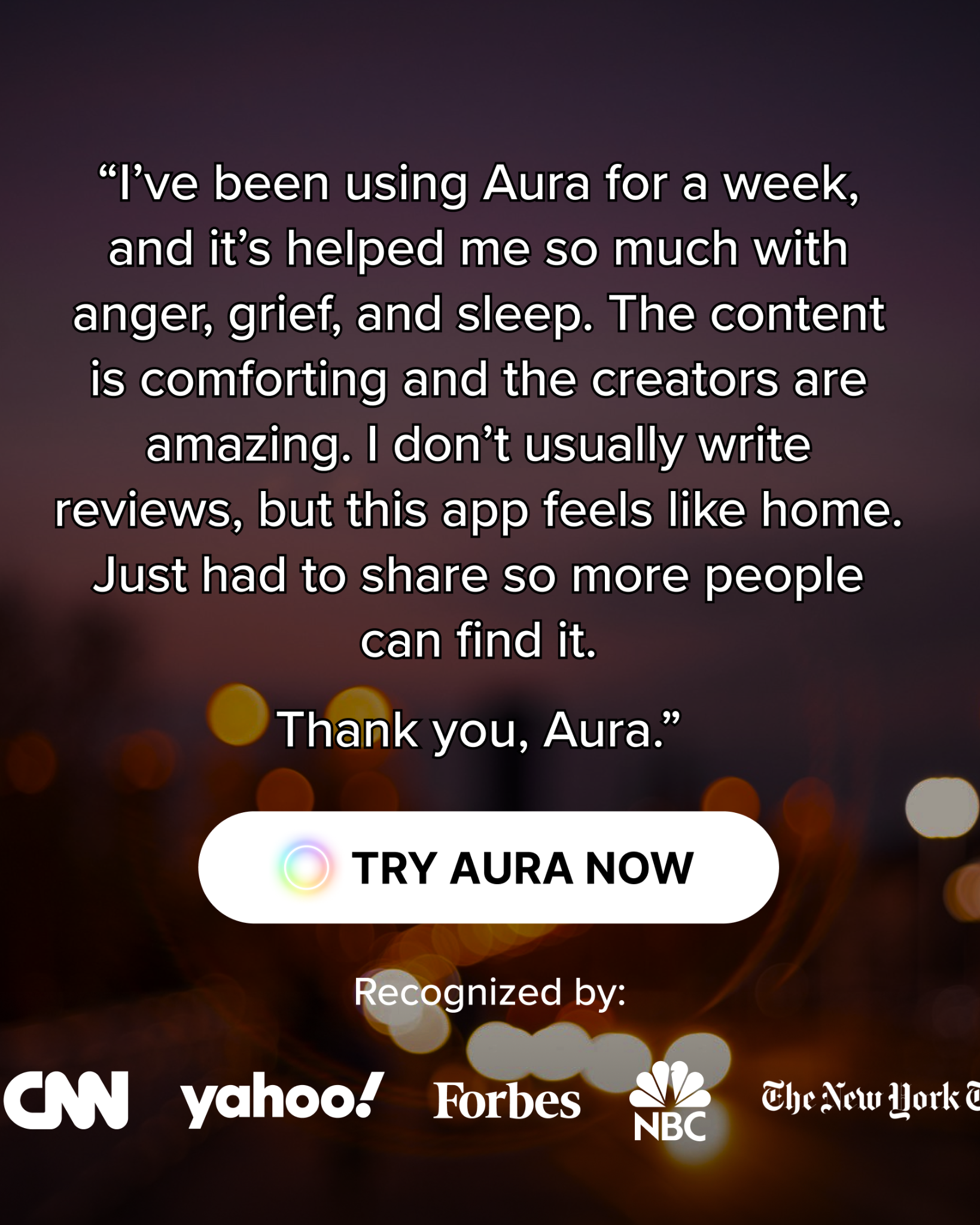 Aura: Find peace every day Facebook ad