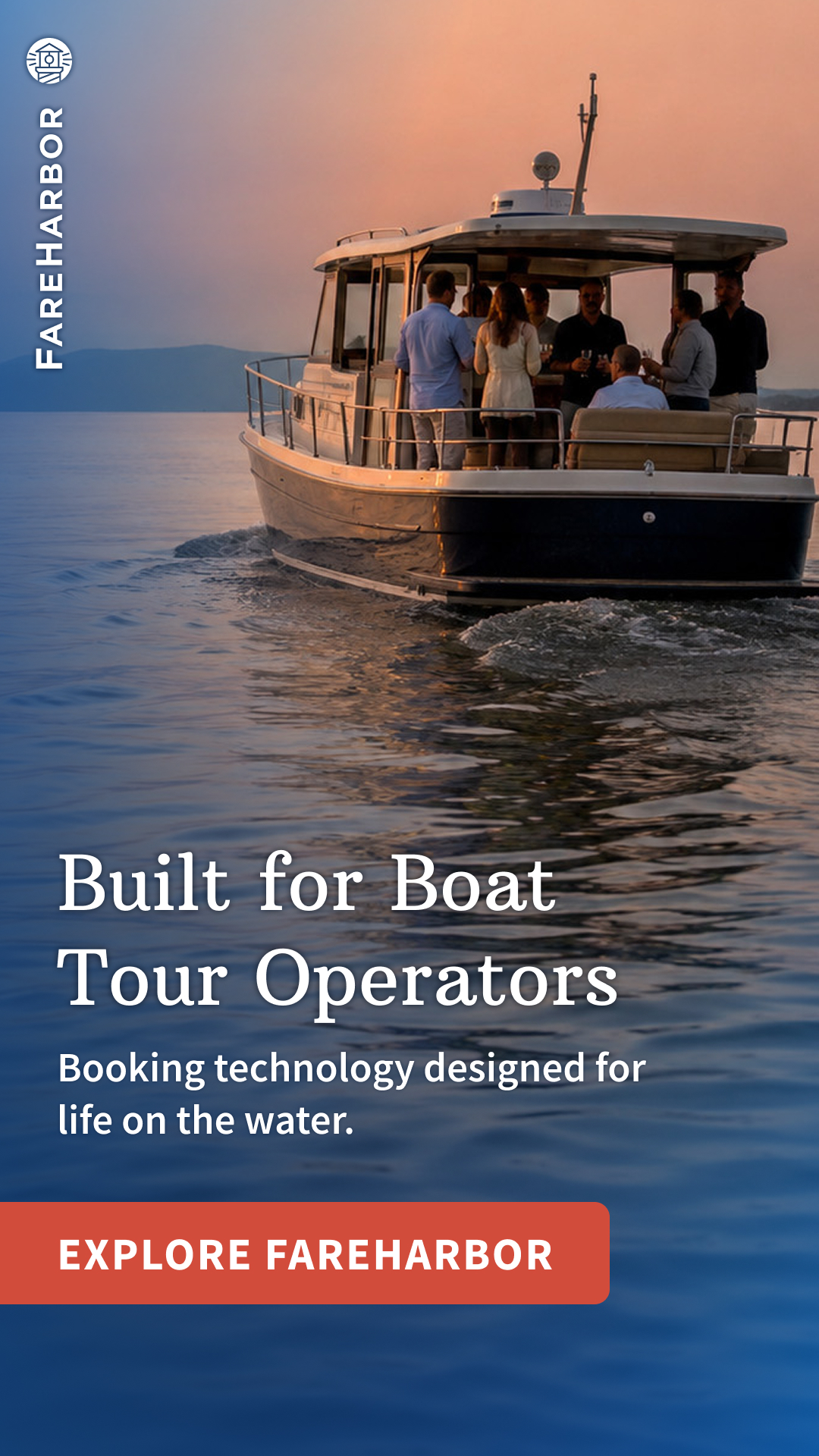FareHarbor Facebook ad: Keep Every Departure Moving