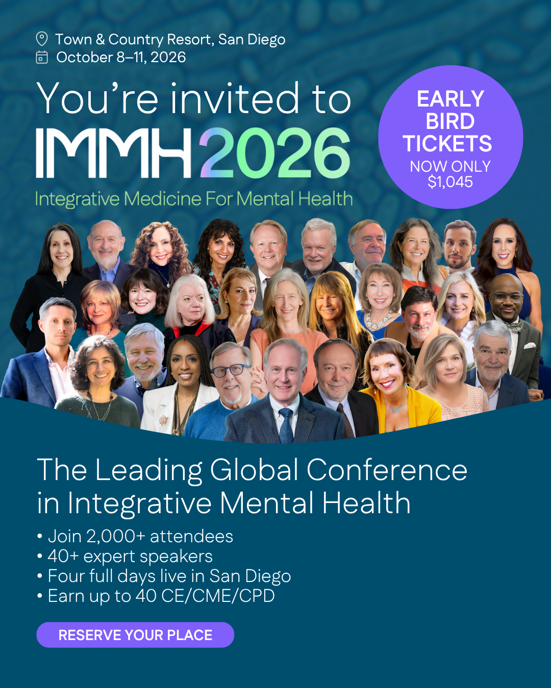 IMMH - Integrative Medicine for Mental Health Facebook ad: Early Bird Tickets Available!