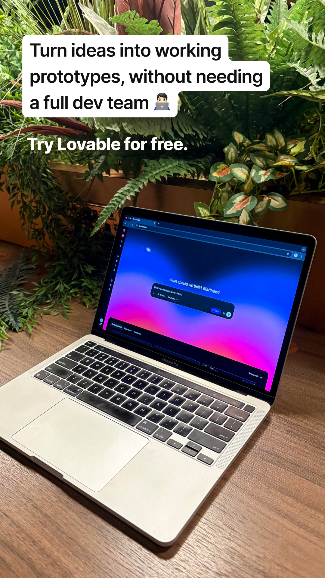 Lovable.dev Facebook ad
